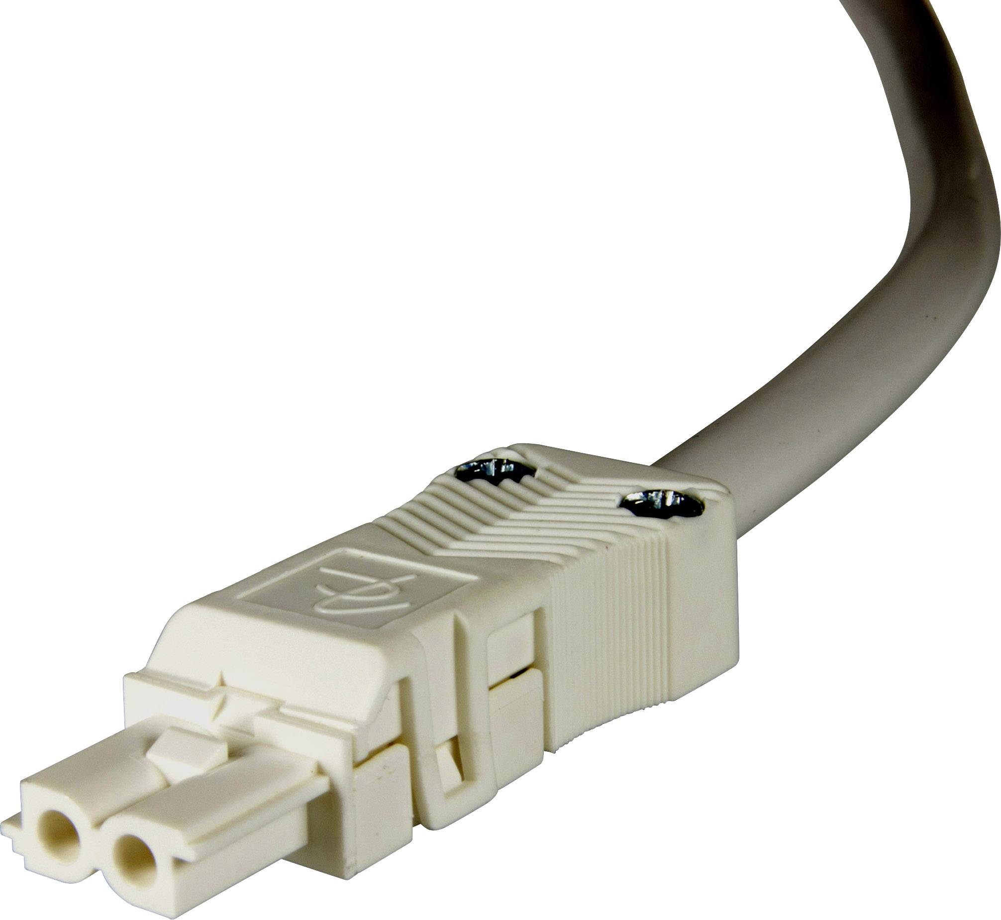 Adels-Contact 14845240 Netz-Anschlusskabel offene Kabelenden - Netz-Buchse Gesamtpolzahl: 2 Weiß 4.00m 25St.