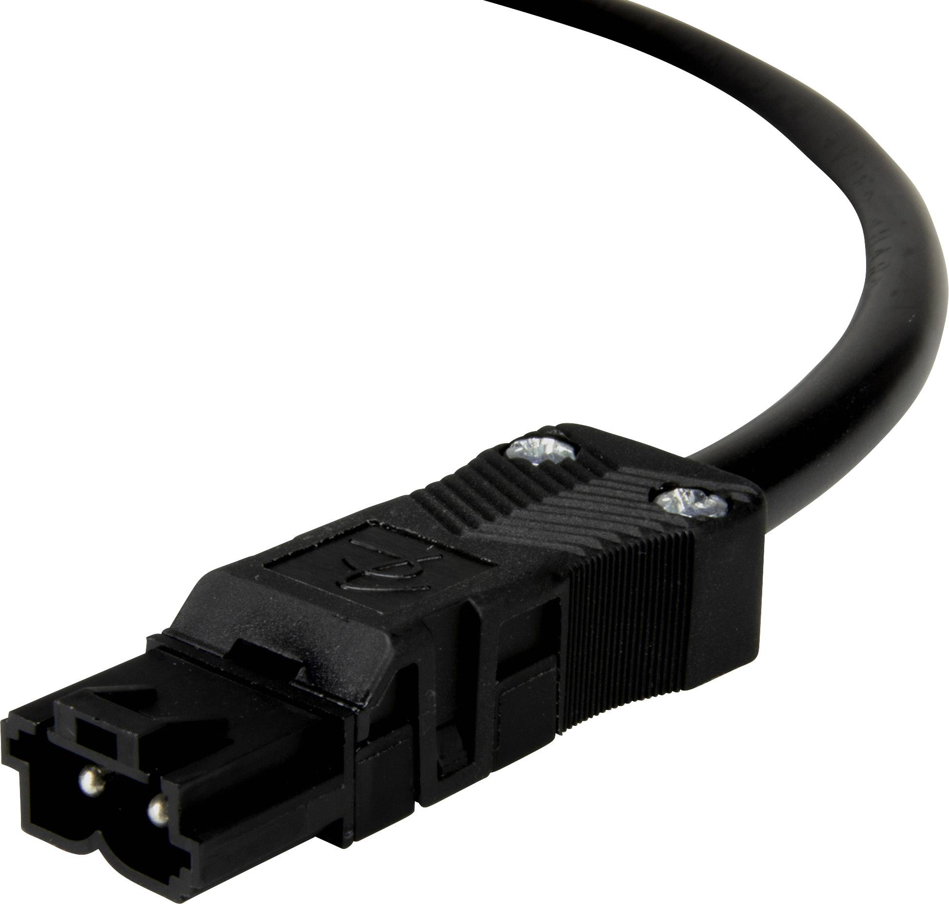 Adels-Contact 14816205 Netz-Anschlusskabel offene Kabelenden - Netz-Stecker Gesamtpolzahl: 2 Schwarz 0.50m 75St.