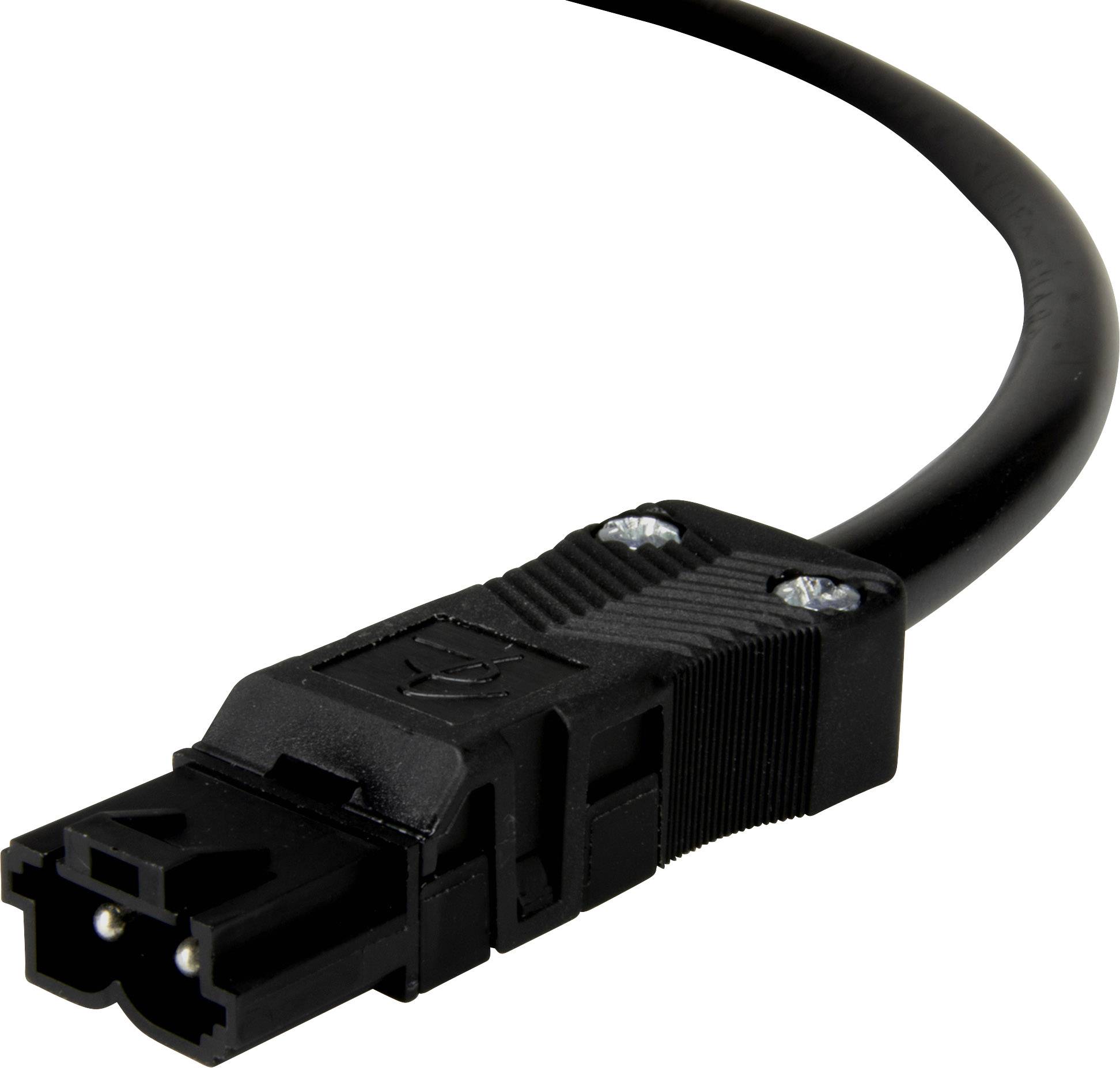 Adels-Contact 92816205 Netz-Anschlusskabel offene Kabelenden - Netz-Stecker Gesamtpolzahl: 2 Schwarz 0.50m 75St.