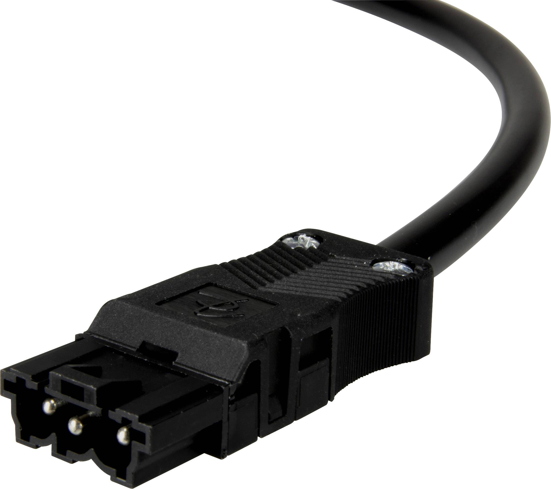 Adels-Contact 92816305 Netz-Anschlusskabel offene Kabelenden - Netz-Stecker Gesamtpolzahl: 2 + PE Schwarz 0.50m 75St.