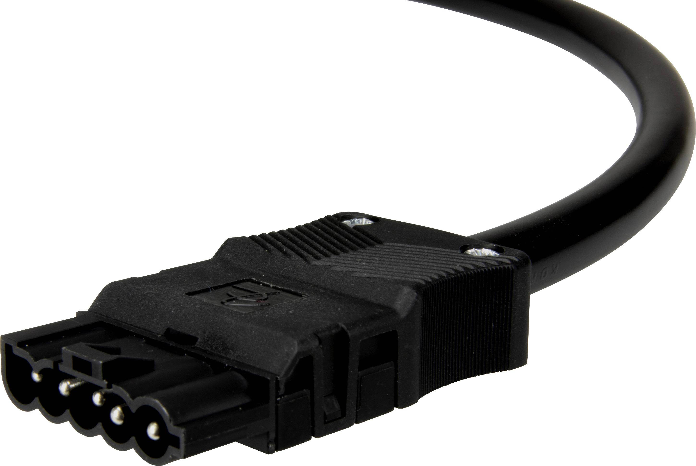 Adels-Contact 92816530 Netz-Anschlusskabel offene Kabelenden - Netz-Stecker Gesamtpolzahl: 4 + PE Schwarz 3.00m 15St.