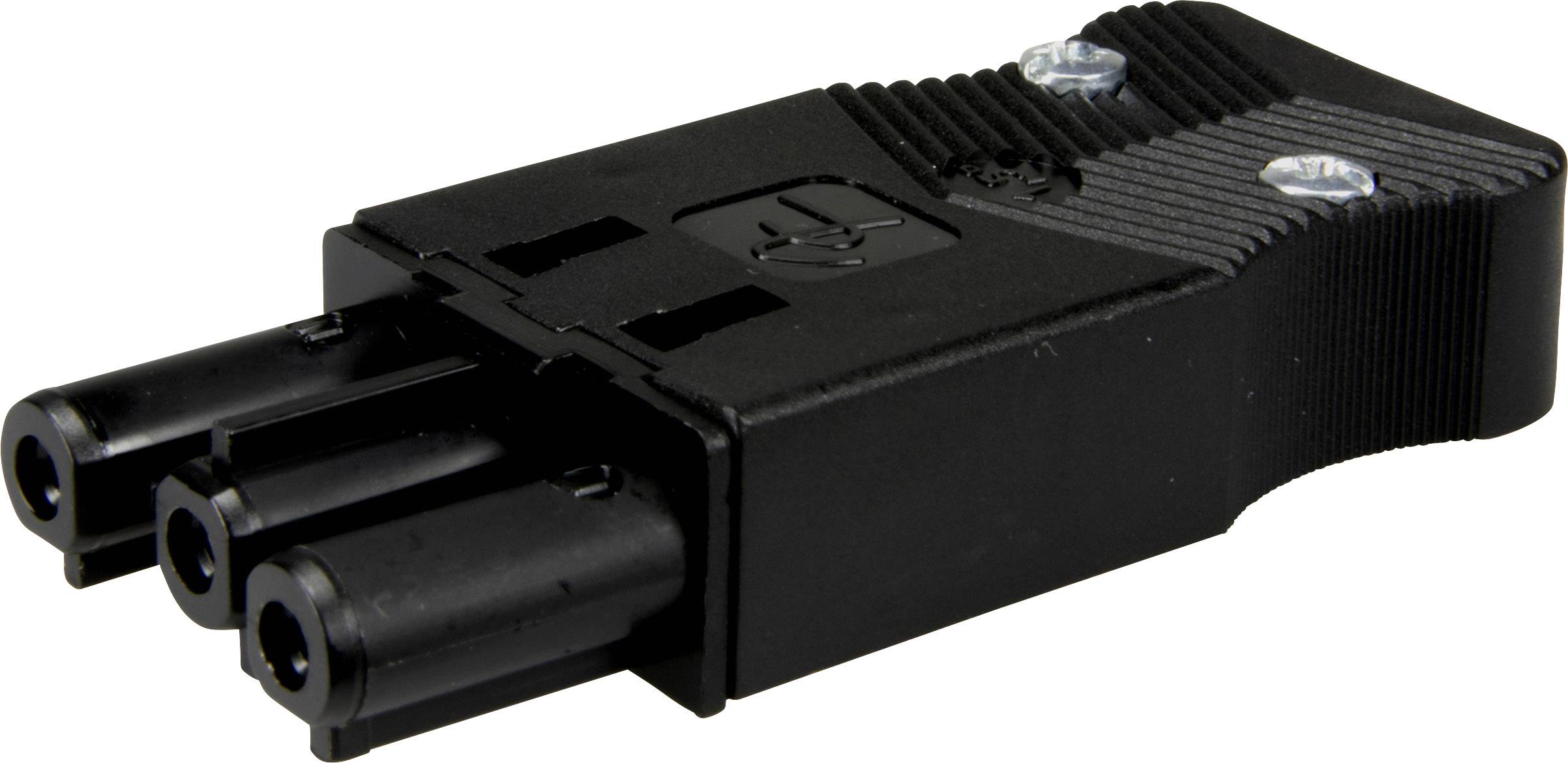 Adels-Contact 17712 Netz-Steckverbinder Buchse, gerade Gesamtpolzahl: 3 + PE 20A Schwarz 200St.