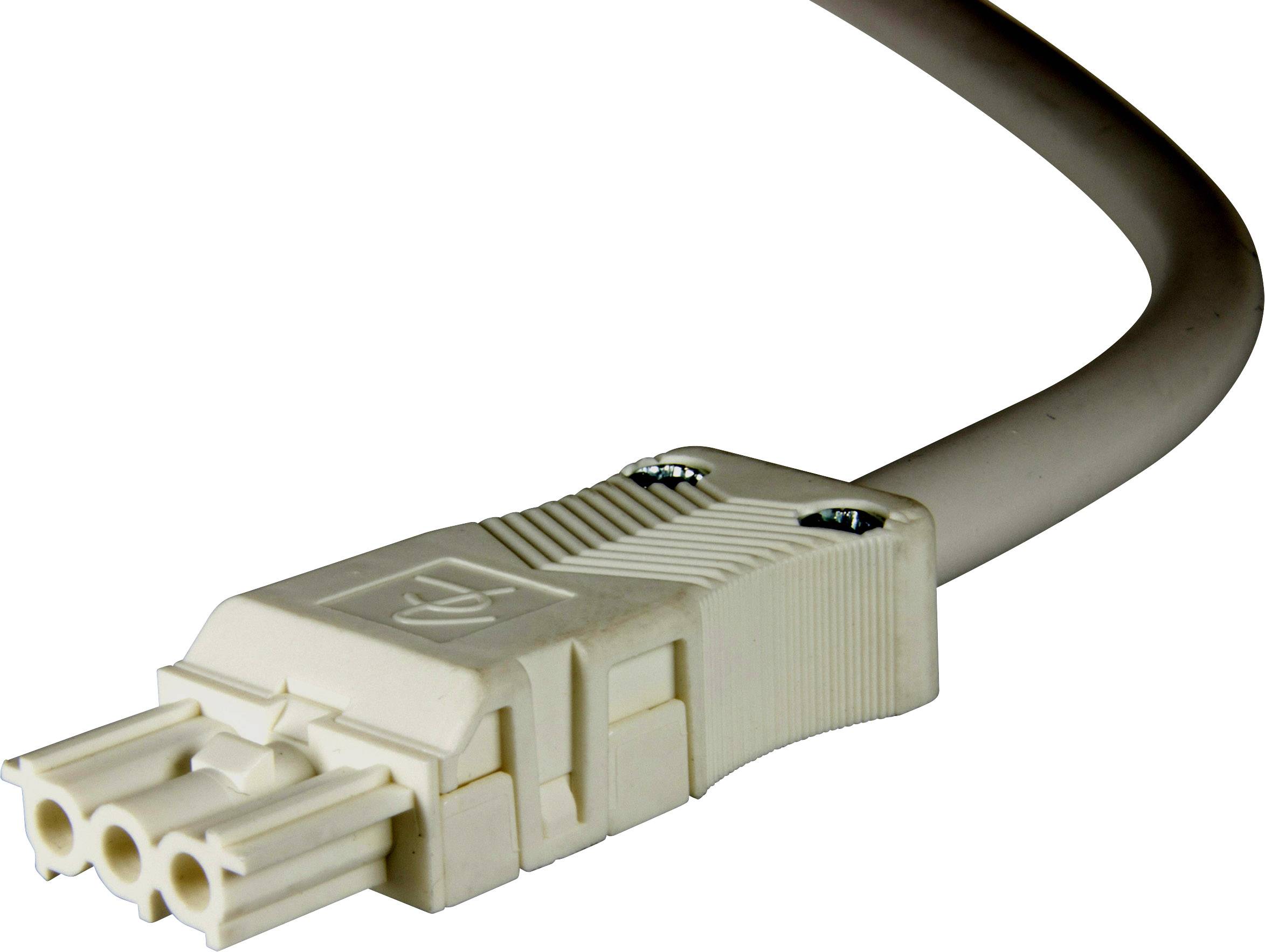 Adels-Contact 14845340 Netz-Anschlusskabel offene Kabelenden - Netz-Buchse Gesamtpolzahl: 2 + PE Weiß 4.00m 25St.