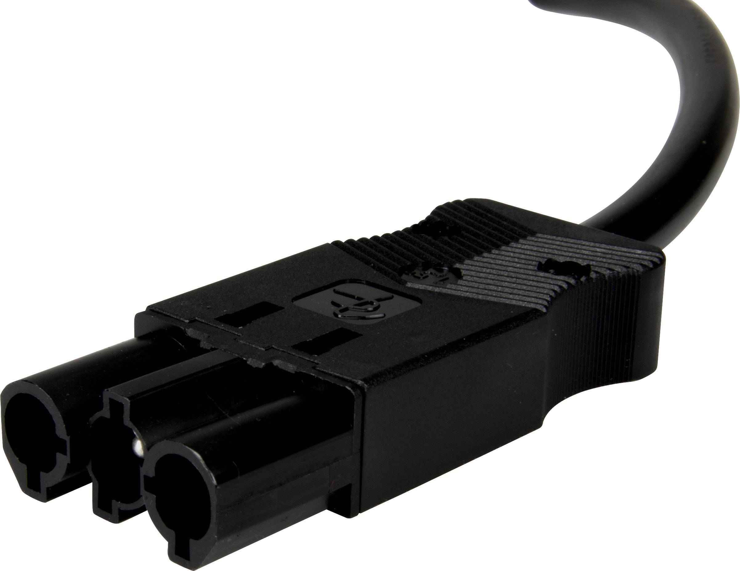 Adels-Contact 16316305 Netz-Anschlusskabel offene Kabelenden - Netz-Stecker Gesamtpolzahl: 2 + PE Schwarz 0.50m 75St.