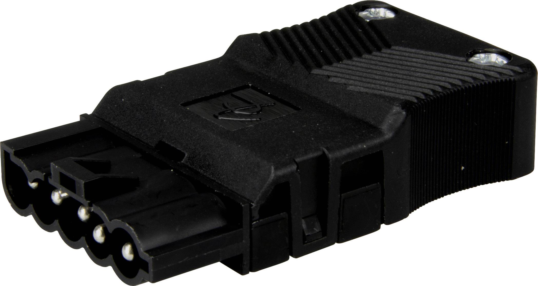 Adels-Contact 22825 Netz-Steckverbinder Stecker, gerade Gesamtpolzahl: 5 + PE 16A Schwarz 100St.