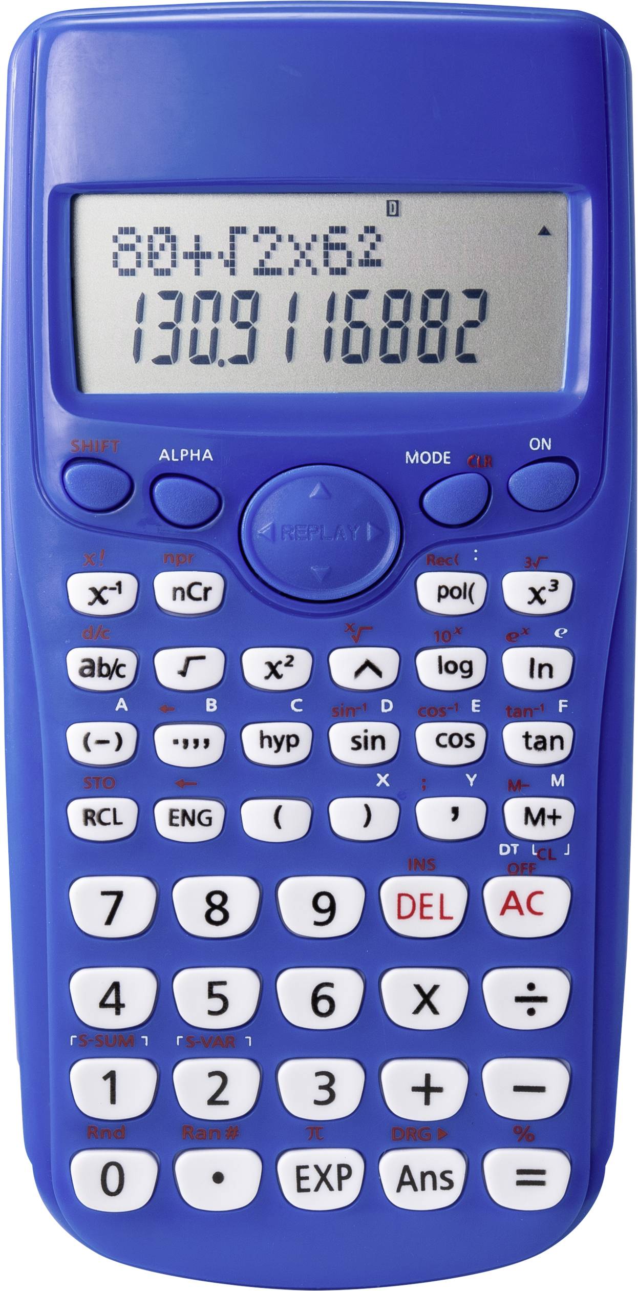 Renkforce RF-CA-240 Wissenschaftlicher Rechner Blau Display (Stellen): 12 batteriebetrieben (B x H x T) 84 x 164 x 15mm