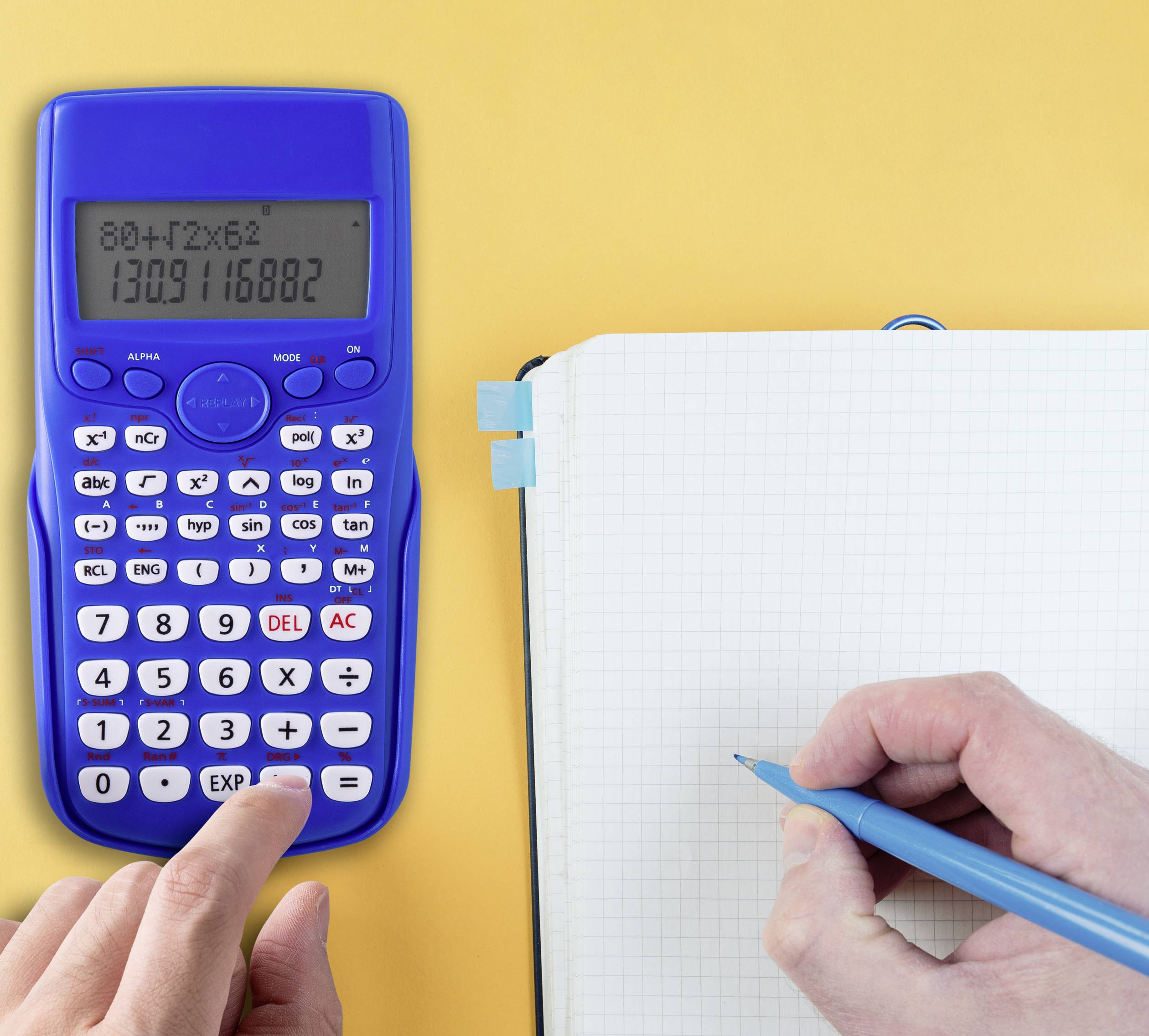 Renkforce RF-CA-240 Wissenschaftlicher Rechner Blau Display (Stellen): 12 batteriebetrieben (B x H x T) 84 x 164 x 15mm