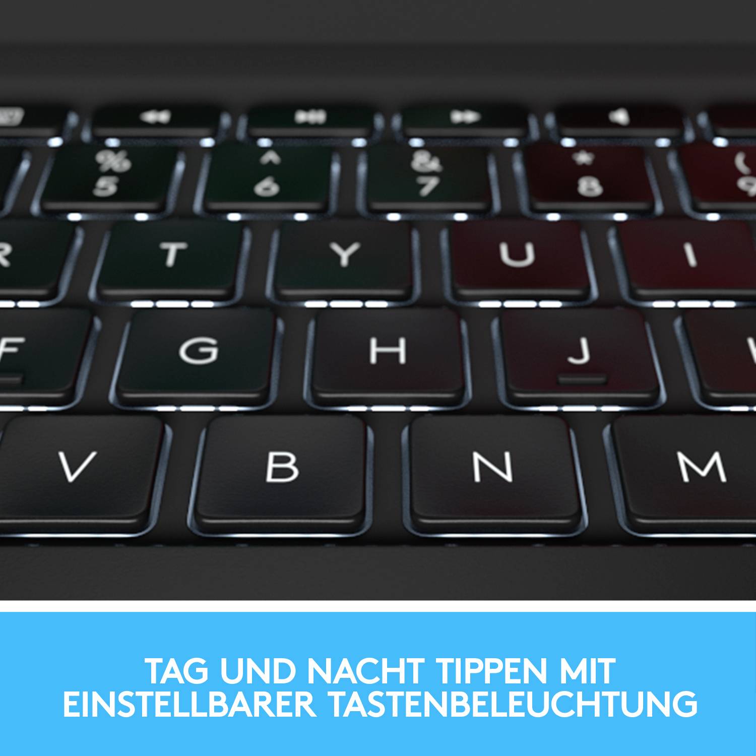 Logitech Slim Folio Pro Tablet-Tastatur mit BookCover Passend für Marke (Tablet): Apple iPad Pro 12