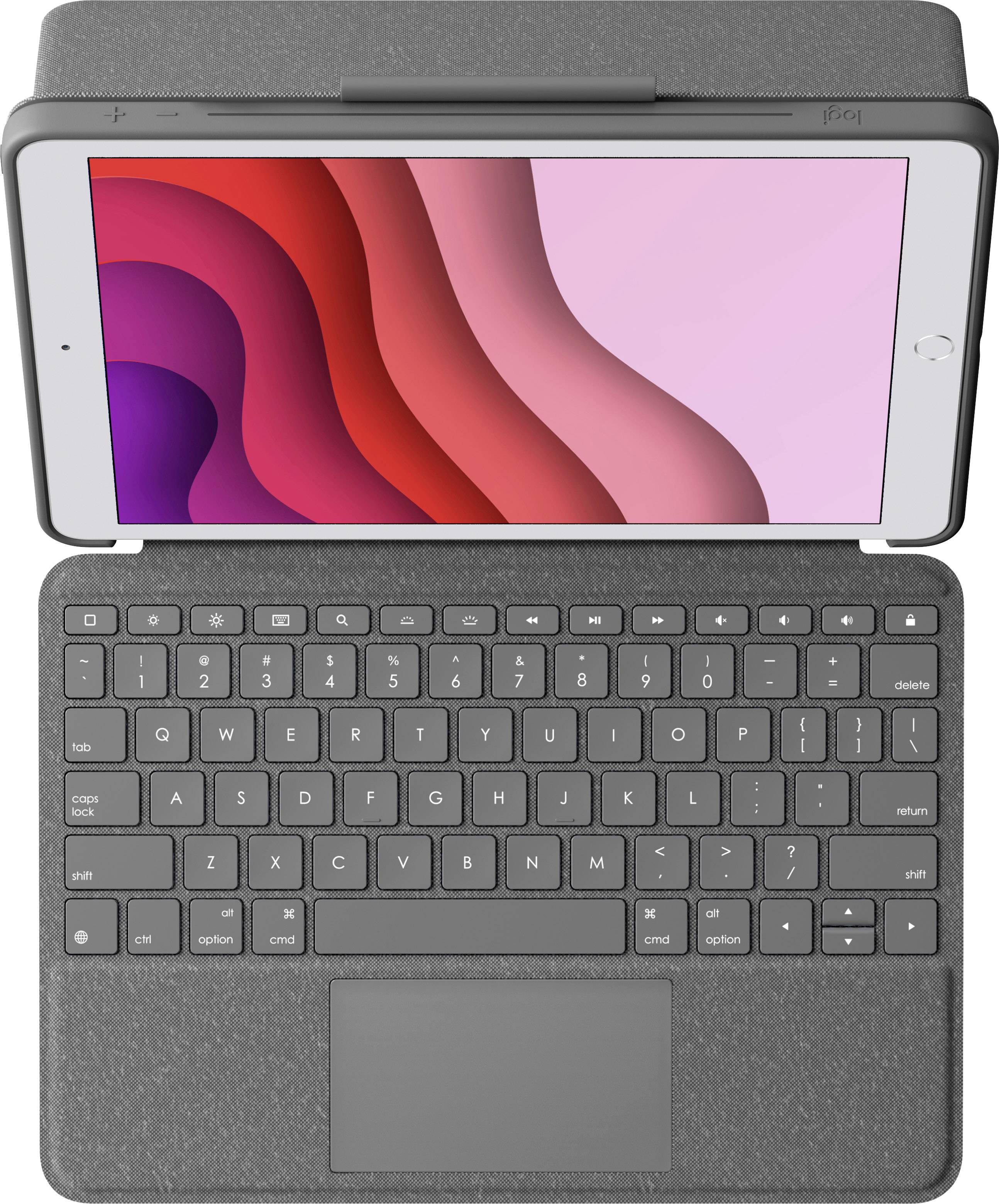 Logitech Combo Touch Tablet-Tastatur mit Hülle Passend für Marke (Tablet): Apple iPad (7. Generation), iPad (8. Generation), iPad