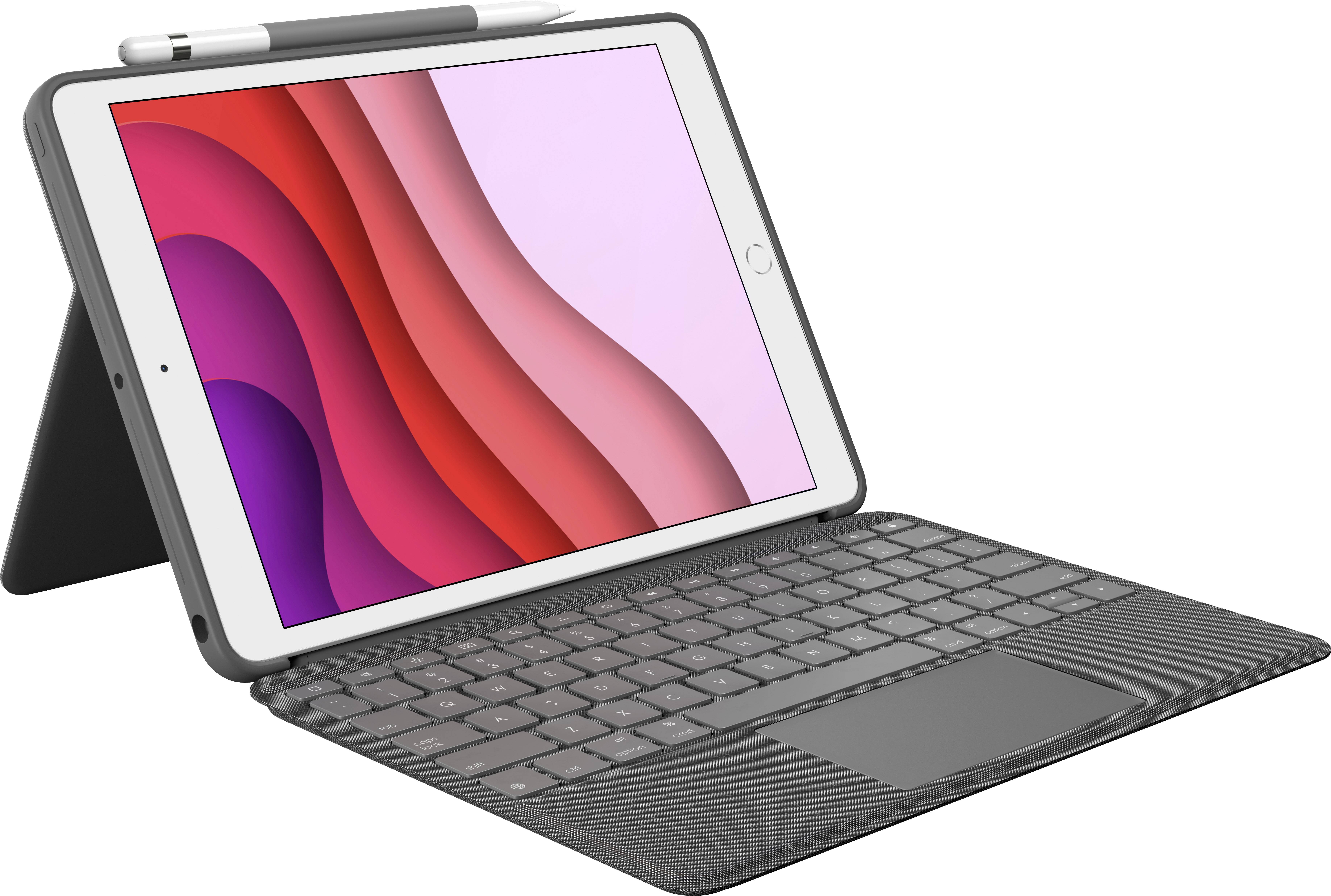Logitech Combo Touch Tablet-Tastatur mit Hülle Passend für Marke (Tablet): Apple iPad (7. Generation), iPad (8. Generation), iPad