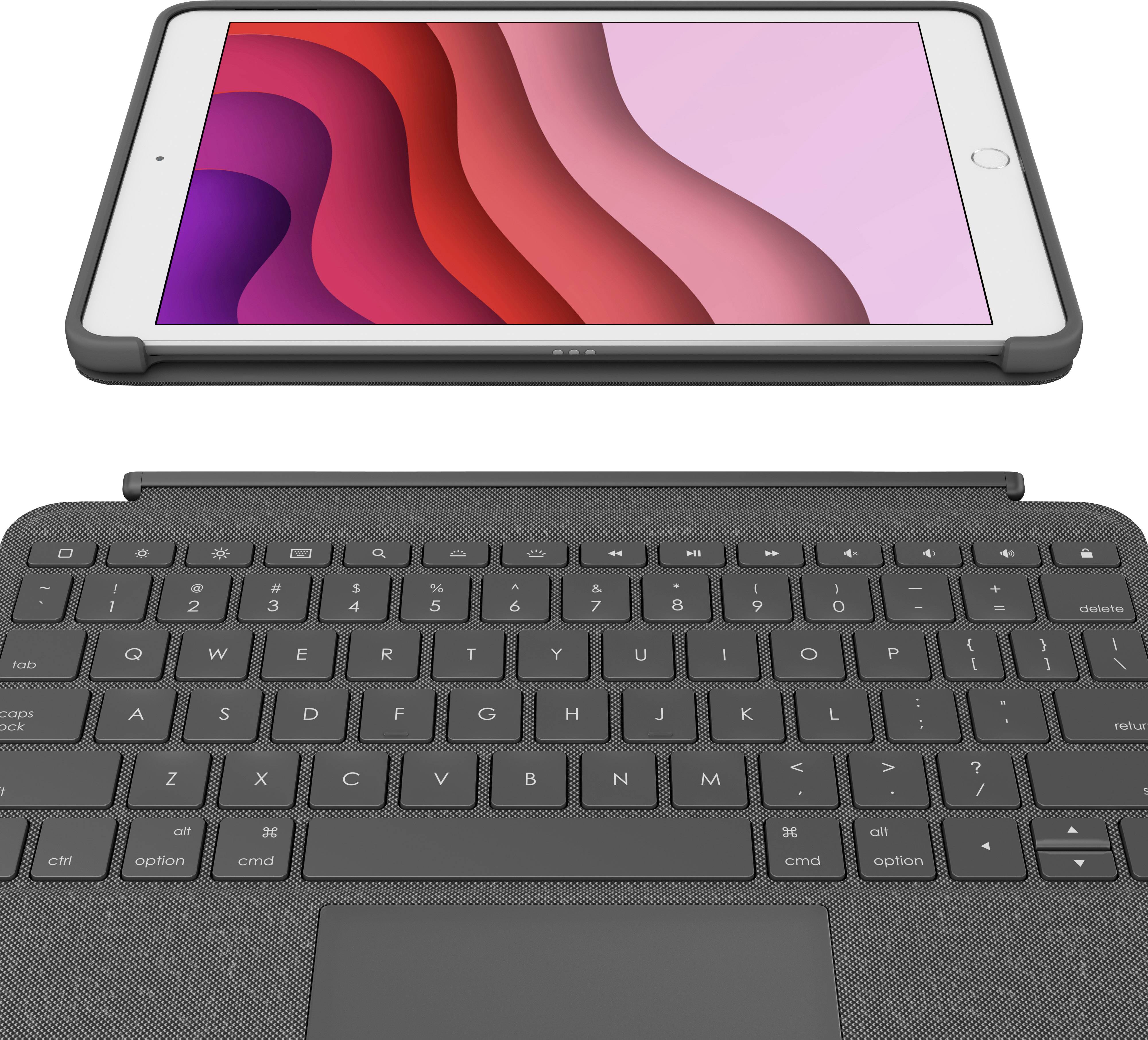 Logitech Combo Touch Tablet-Tastatur mit Hülle Passend für Marke (Tablet): Apple iPad (7. Generation), iPad (8. Generation), iPad
