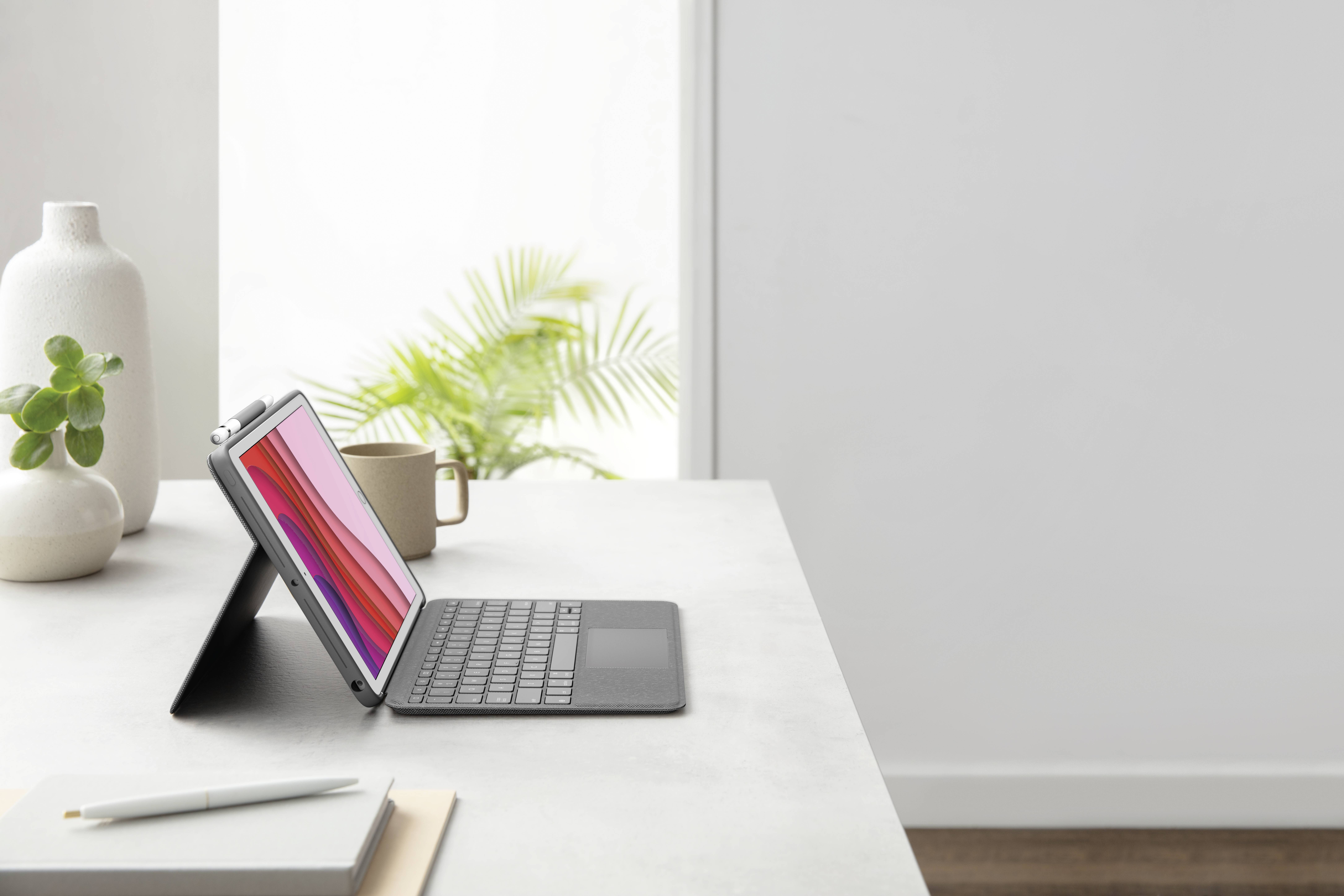 Logitech Combo Touch Tablet-Tastatur mit Hülle Passend für Marke (Tablet): Apple iPad (7. Generation), iPad (8. Generation), iPad
