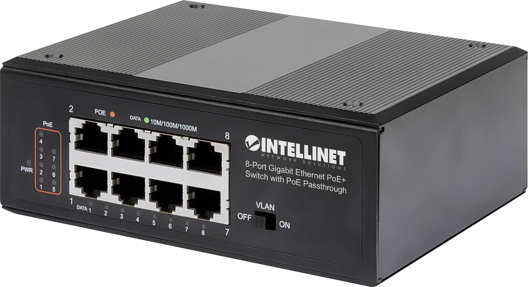 Intellinet 561264 Netzwerk Switch 10 / 100 / 1000 MBit/s IEEE 802.3af (12.95 W), IEEE 802.3at (25.5 W)