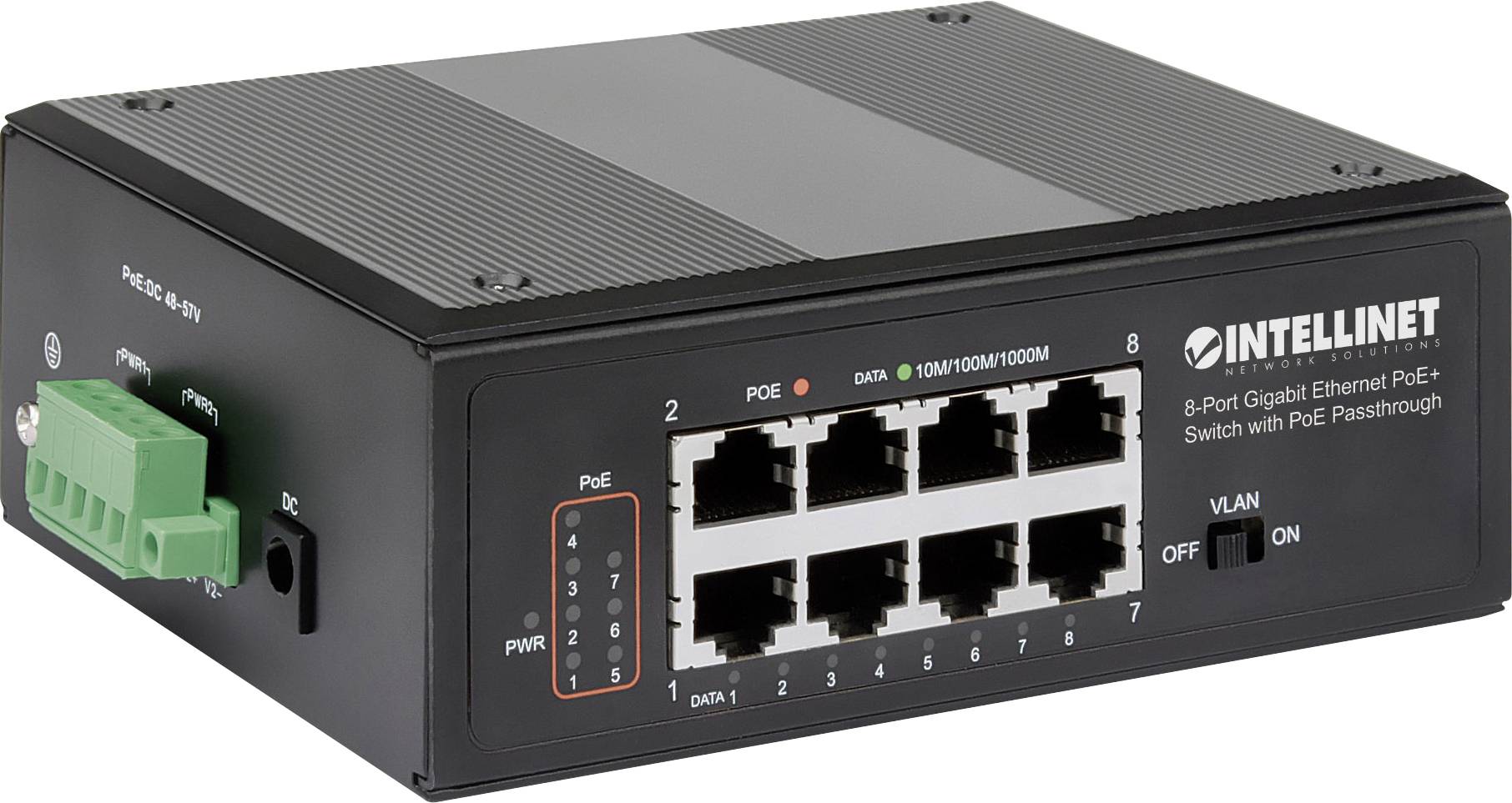 Intellinet 561264 Netzwerk Switch 10 / 100 / 1000 MBit/s IEEE 802.3af (12.95 W), IEEE 802.3at (25.5 W)