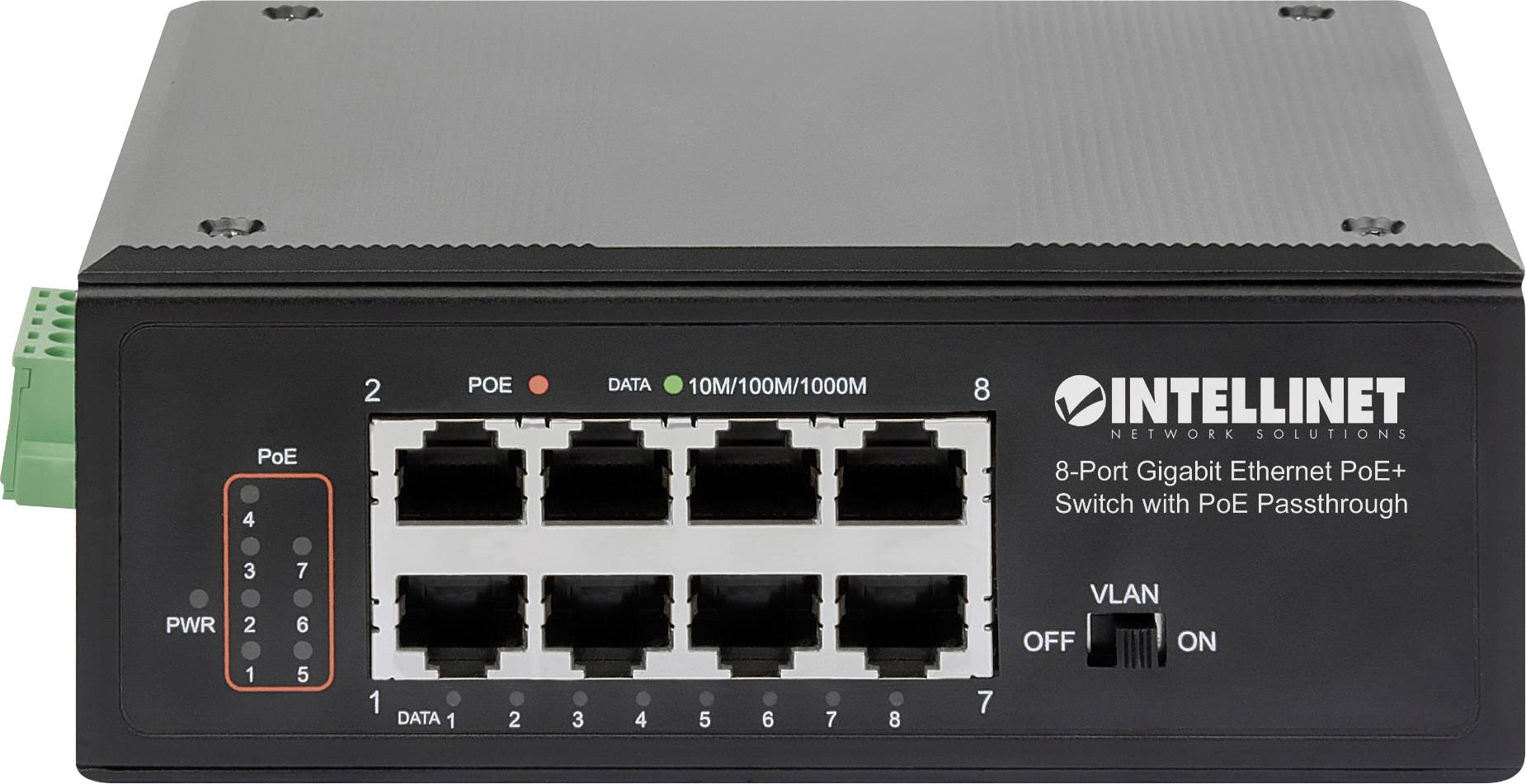 Intellinet 561264 Netzwerk Switch 10 / 100 / 1000 MBit/s IEEE 802.3af (12.95 W), IEEE 802.3at (25.5 W)