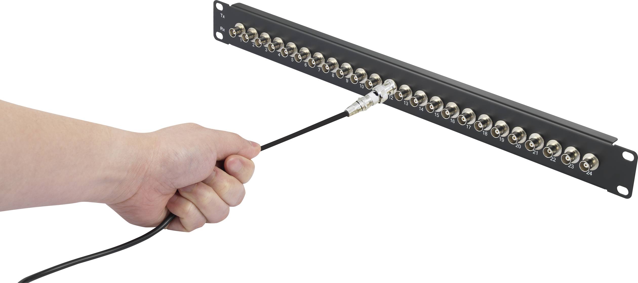 Renkforce 24 Port BNC-Patchpanel 483mm (19") 1 HE Bestückt