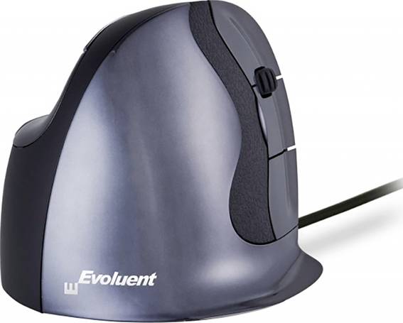 BakkerElkhuizen Evoluent D Mouse L Maus USB 6 Tasten 800 dpi, 1600 dpi, 2400 dpi, 3200 dpi
