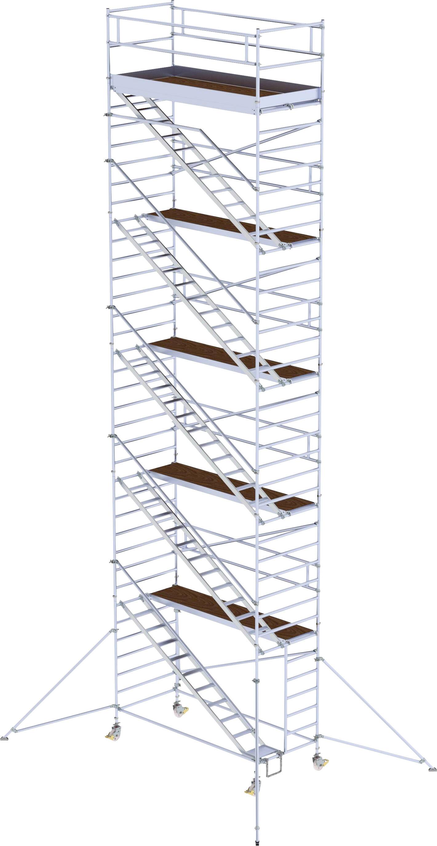 MUNK Günzburger Steigtechnik 167520 Rollgerüst Montage ohne Werkzeug Arbeitshöhe (max.): 12.4m