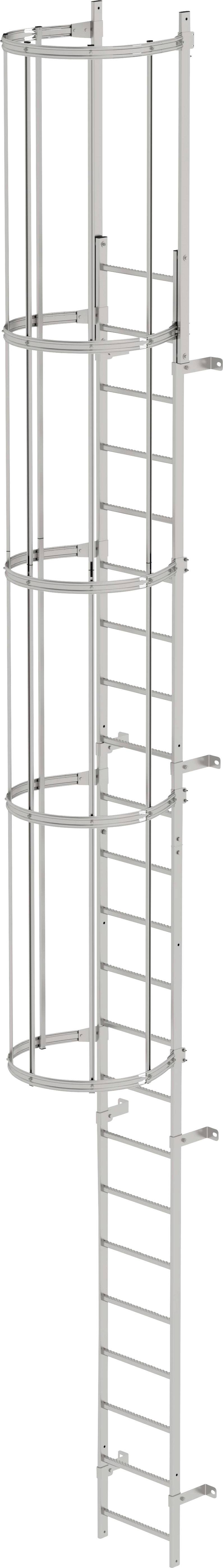 MUNK Günzburger Steigtechnik 530110 Edelstahl Einzügige Steigleiter Montage mit Werkzeug DIN 18799