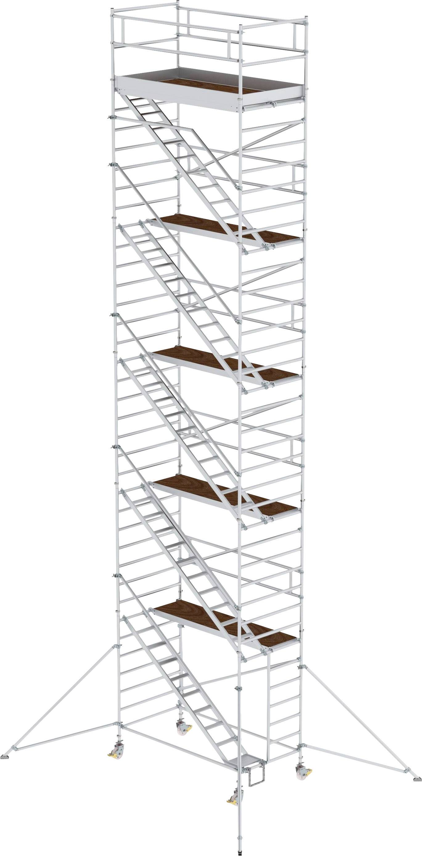 MUNK Günzburger Steigtechnik 167510 Rollgerüst Montage ohne Werkzeug Arbeitshöhe (max.): 12.4m