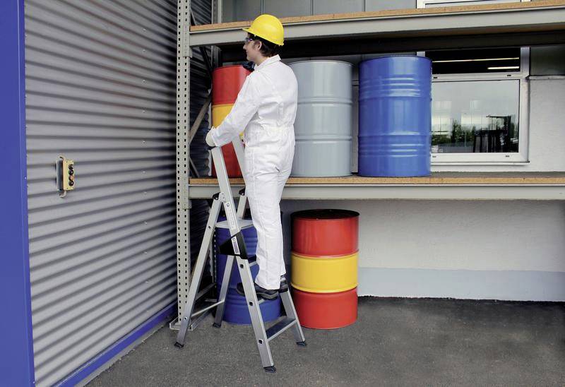 MUNK Günzburger Steigtechnik 41506 Aluminium Stufen-Stehleiter Arbeitshöhe (max.): 3.5m