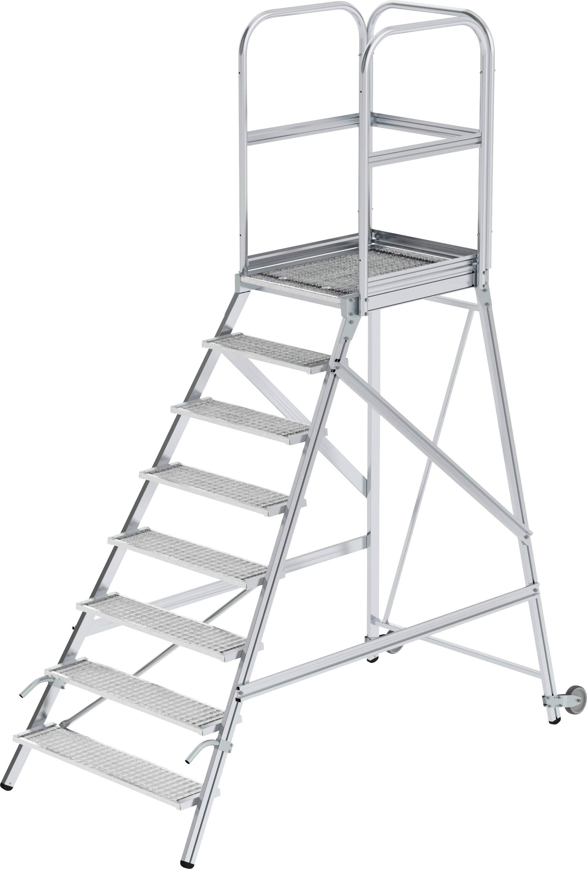 MUNK Günzburger Steigtechnik 58108 Aluminium Podesttreppe Montage mit Werkzeug Arbeitshöhe (max.): 3.9m