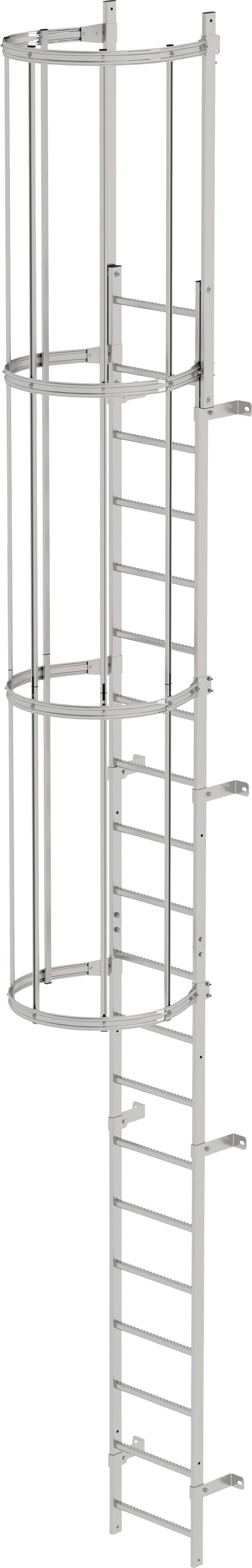MUNK Günzburger Steigtechnik 530105 Edelstahl Einzügige Steigleiter Montage mit Werkzeug DIN 18799