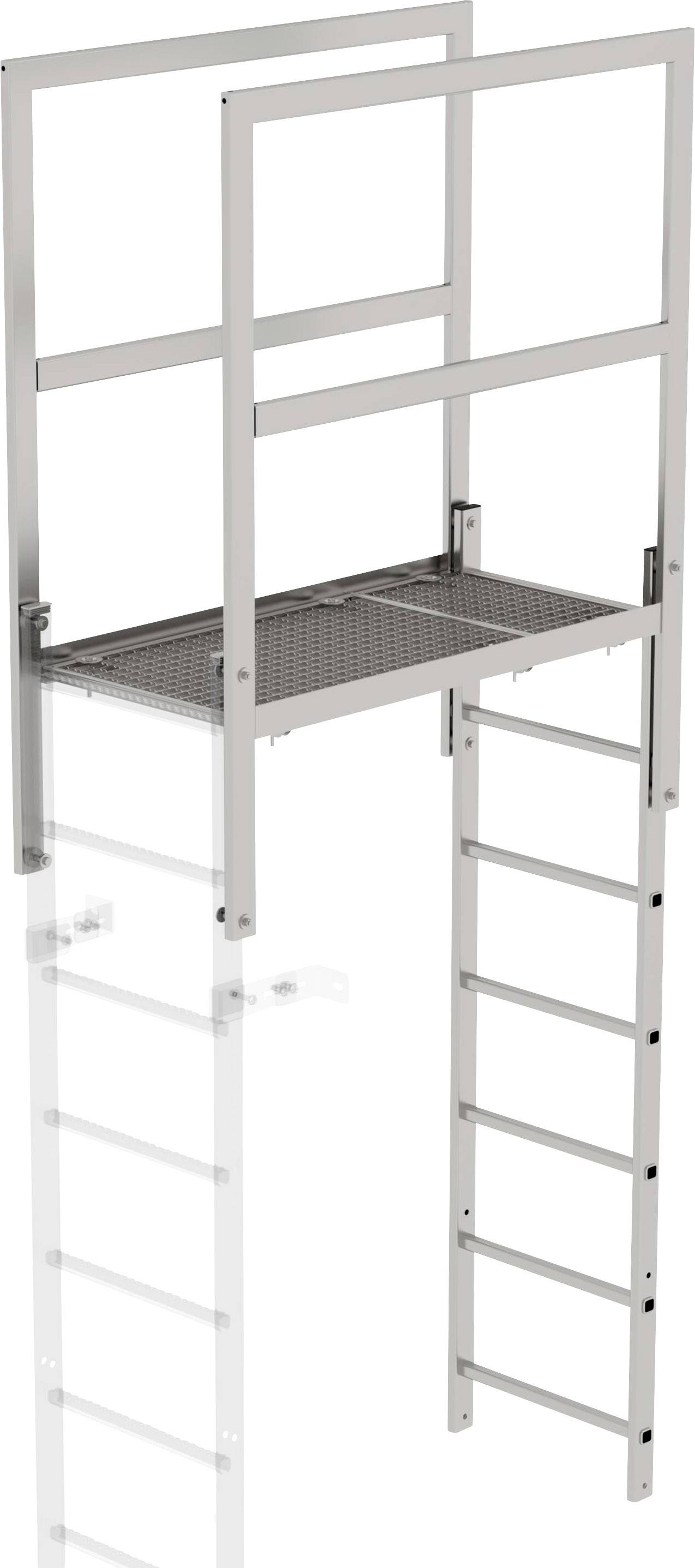 MUNK Günzburger Steigtechnik 64183 Edelstahl Überstieg Montage mit Werkzeug