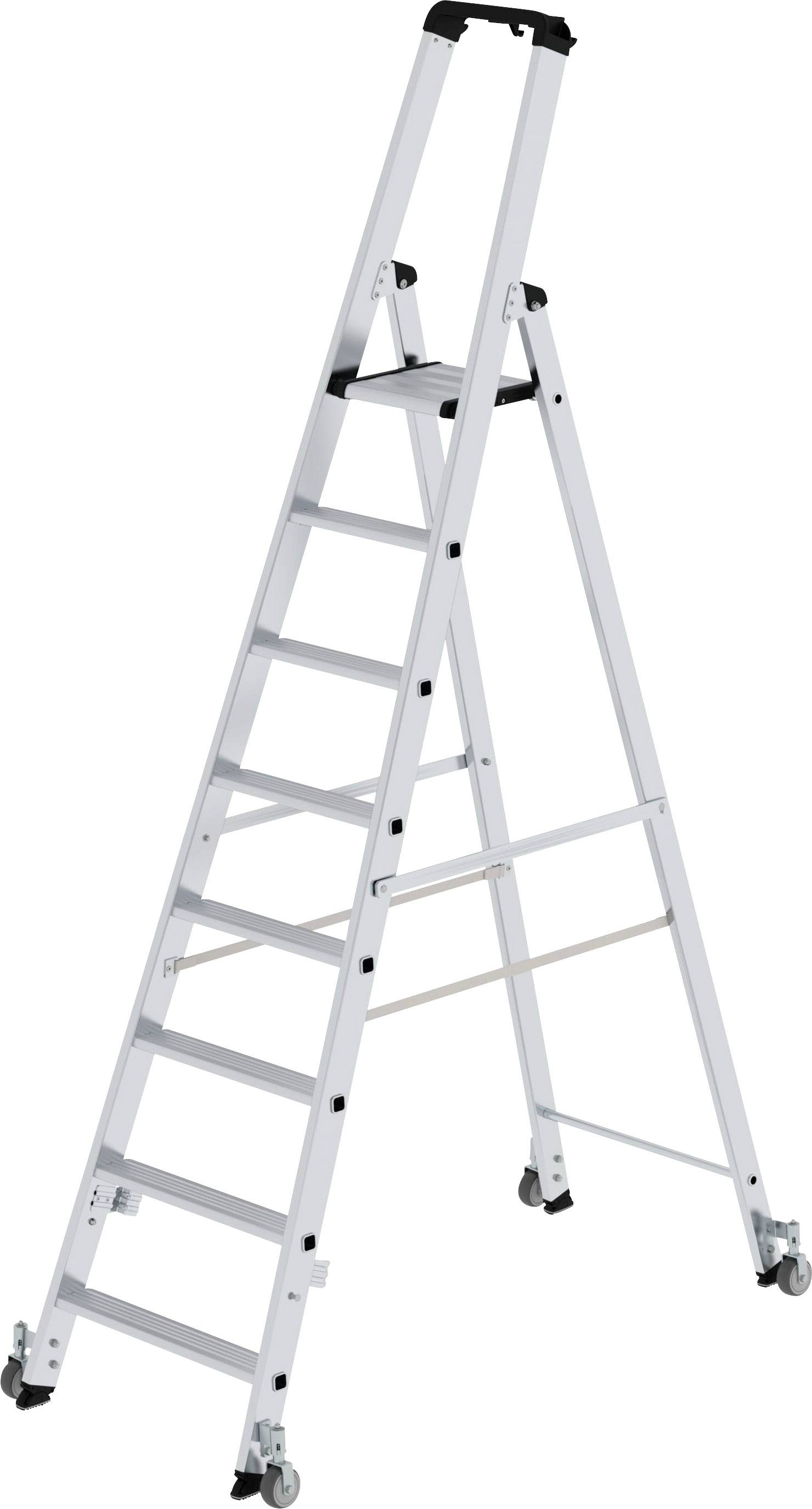 MUNK Günzburger Steigtechnik 41108 Aluminium Stufen-Stehleiter Arbeitshöhe (max.): 4m