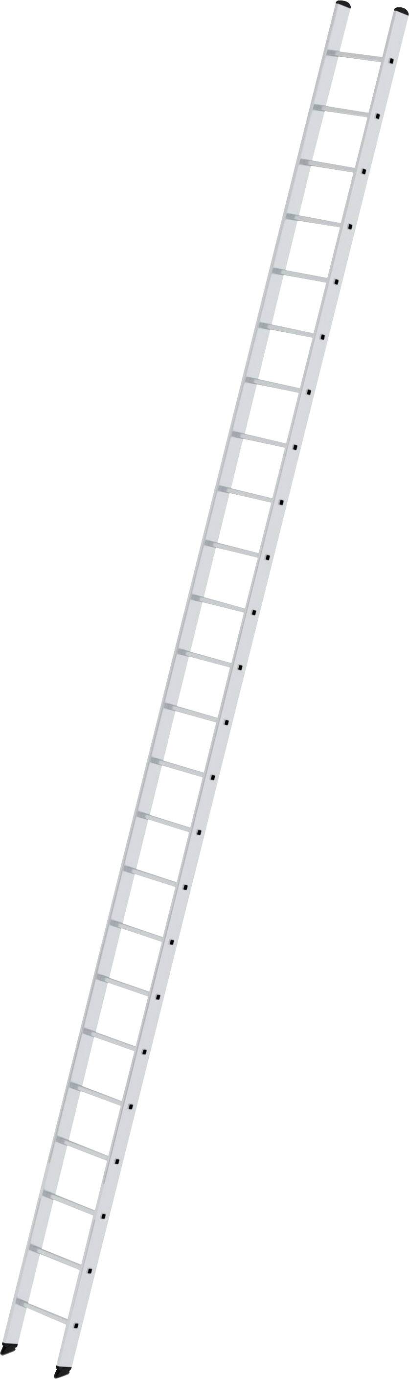 Aluminiumleiter mit 25 Sprossen, ausgeklappt in schräge Position zur Verwendung bei hohen Arbeiten im Innen- oder Außenbereich.