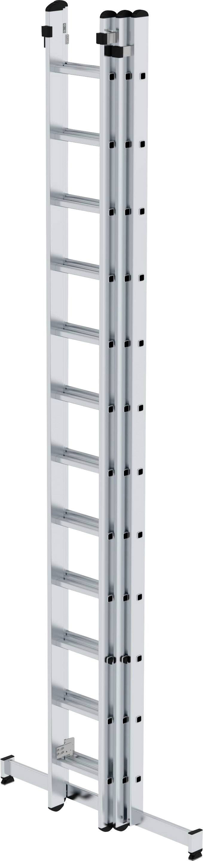 Aluminium-Anlegeleiter mit sicherem Stand und 12 Sprossen, ideal für Arbeiten in der Höhe.
