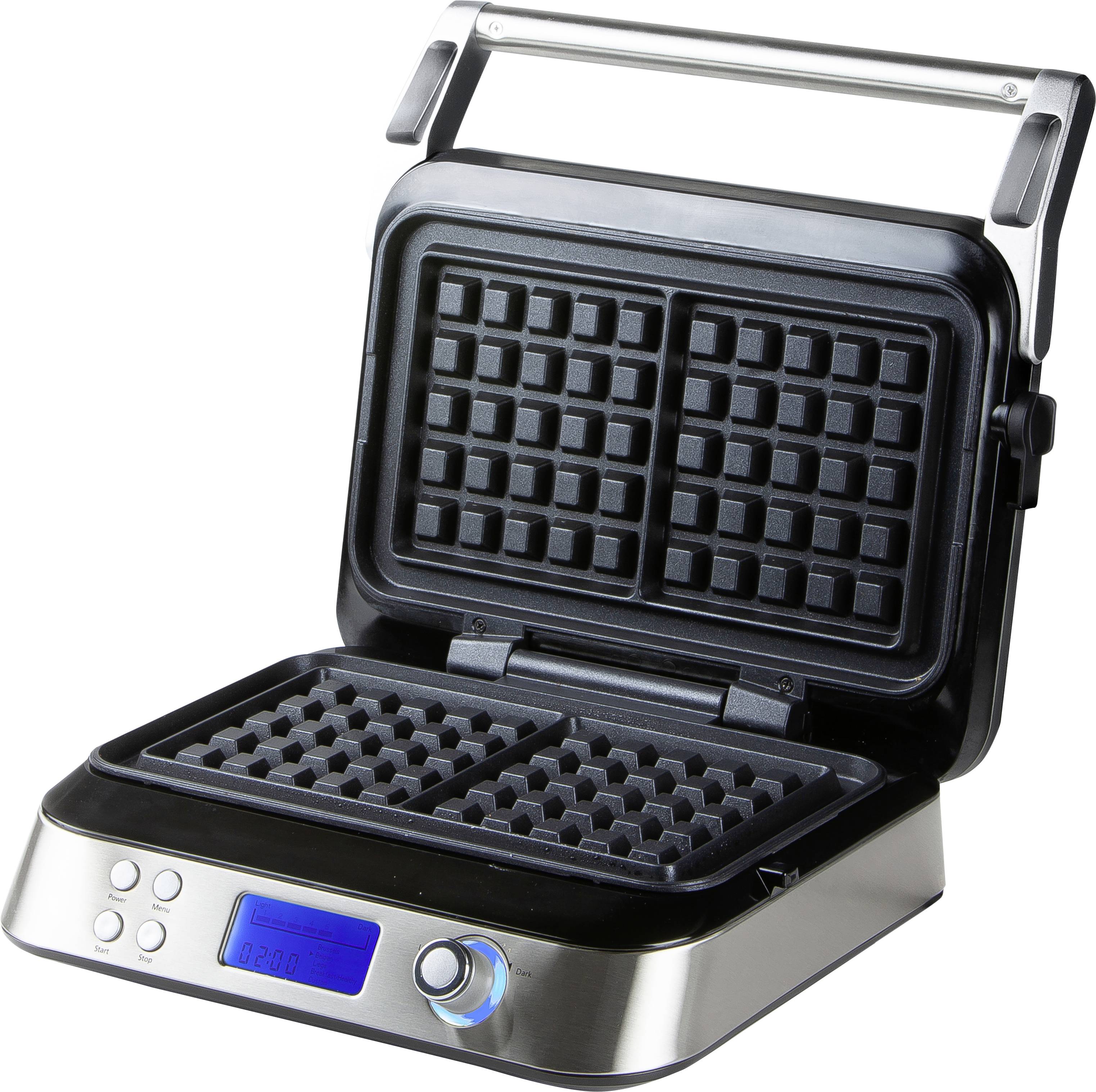 DOMO DO9219W Waffeleisen mit Display, klappbar Edelstahl
