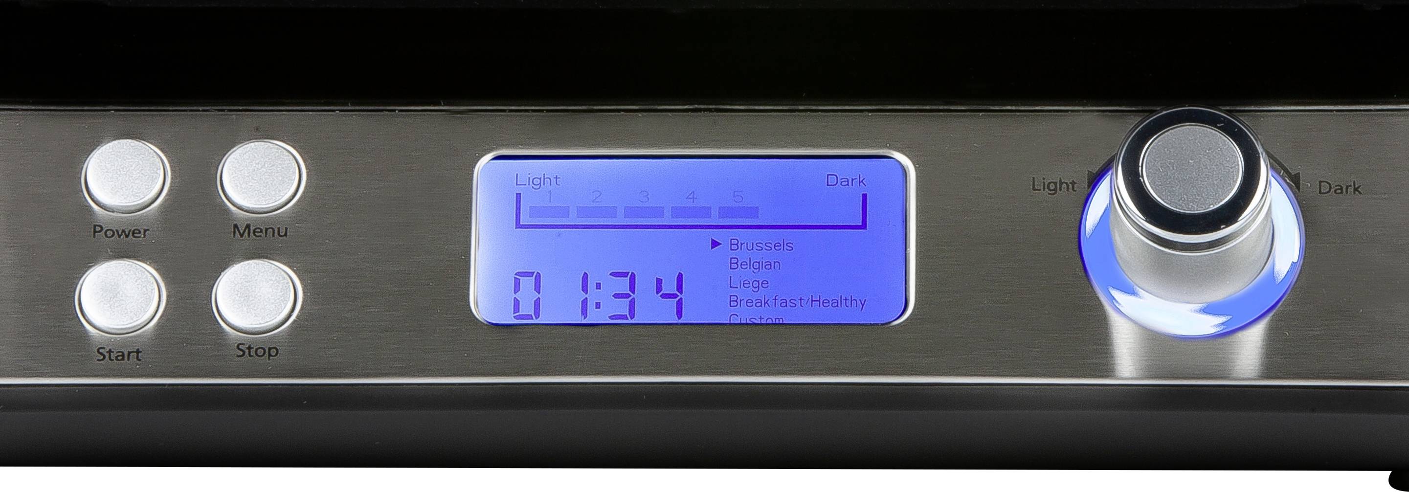 DOMO DO9219W Waffeleisen mit Display, klappbar Edelstahl