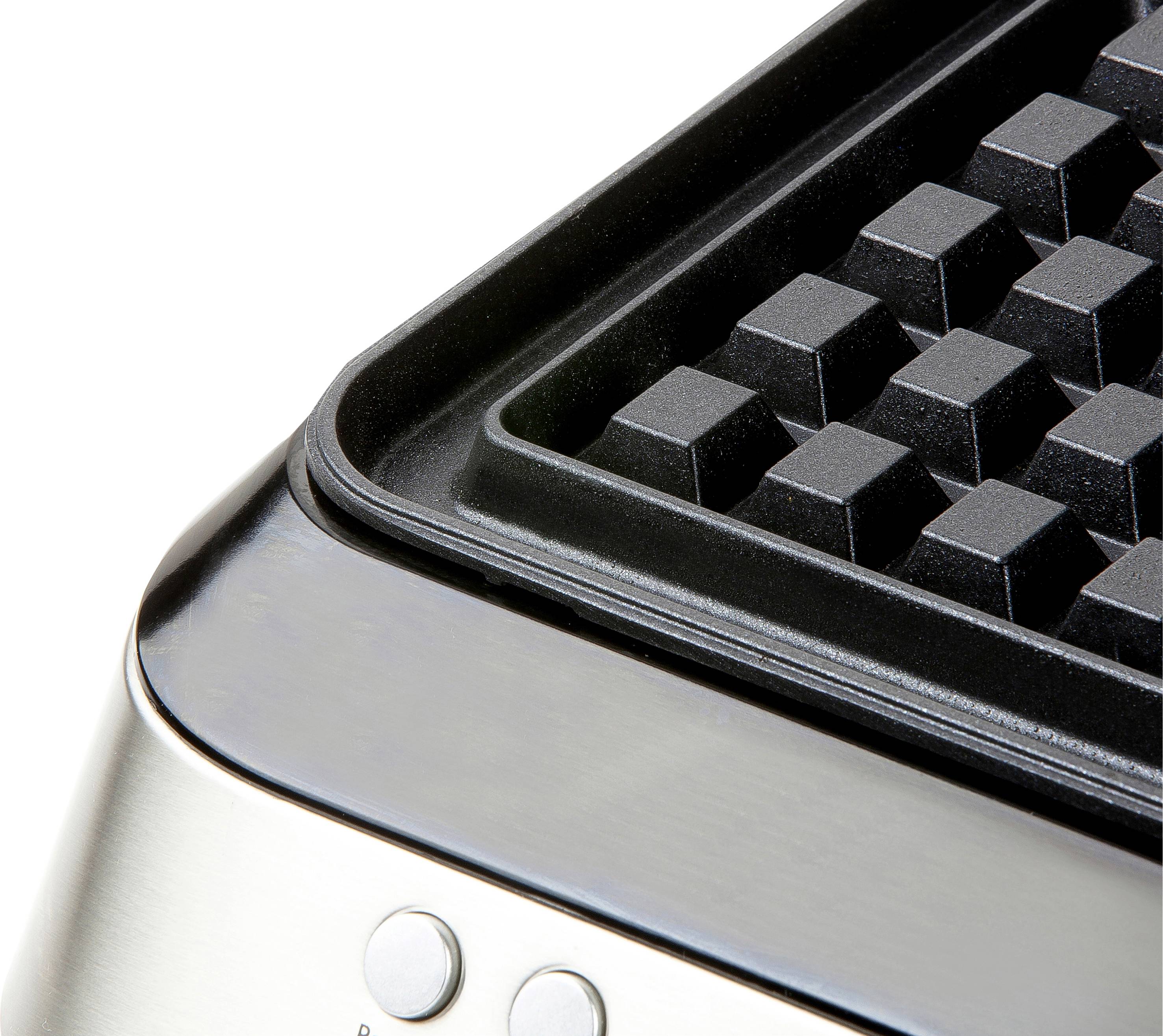 DOMO DO9219W Waffeleisen mit Display, klappbar Edelstahl