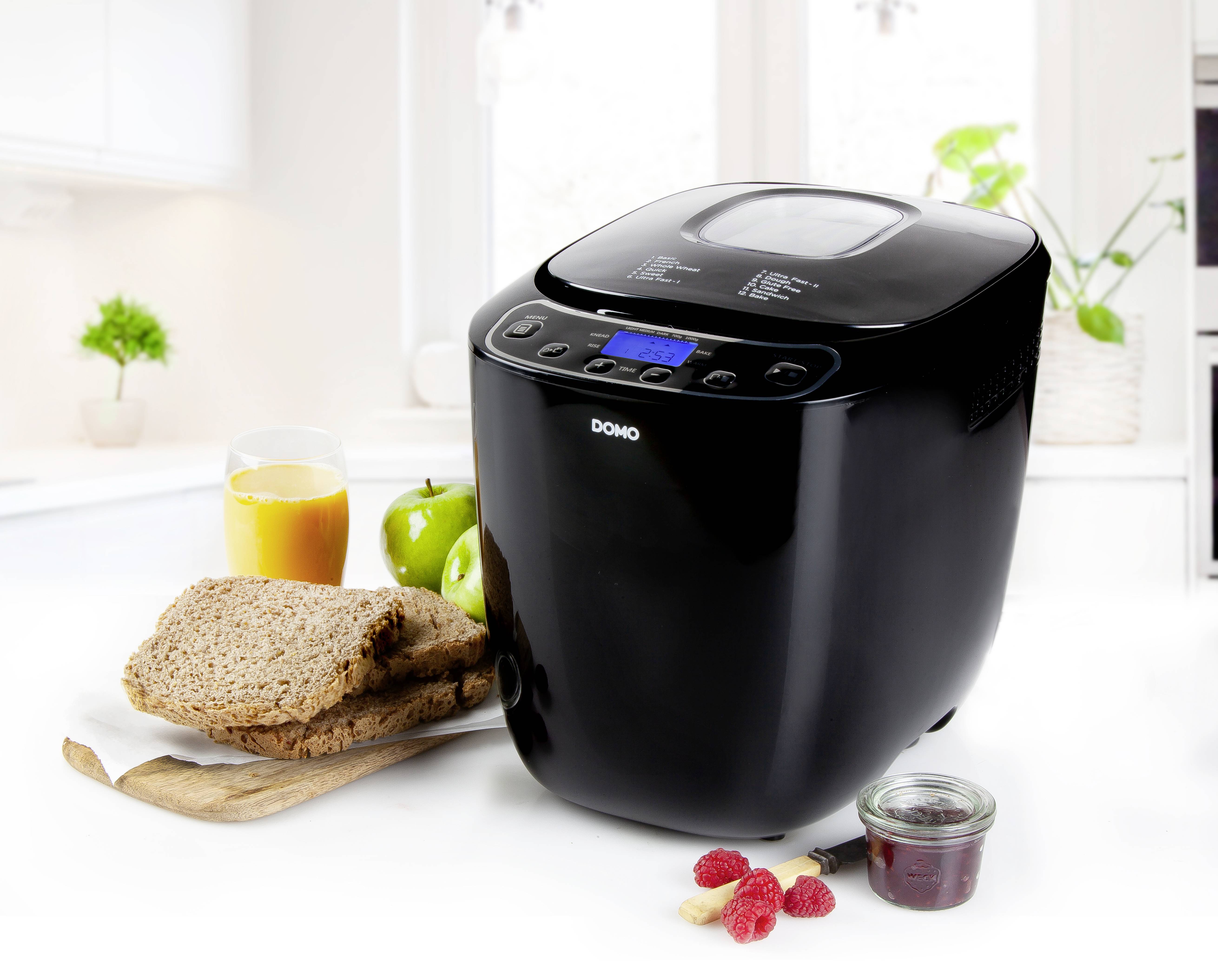 DOMO B3973 Brotbackautomat Timerfunktion, mit Display 1000 g Schwarz