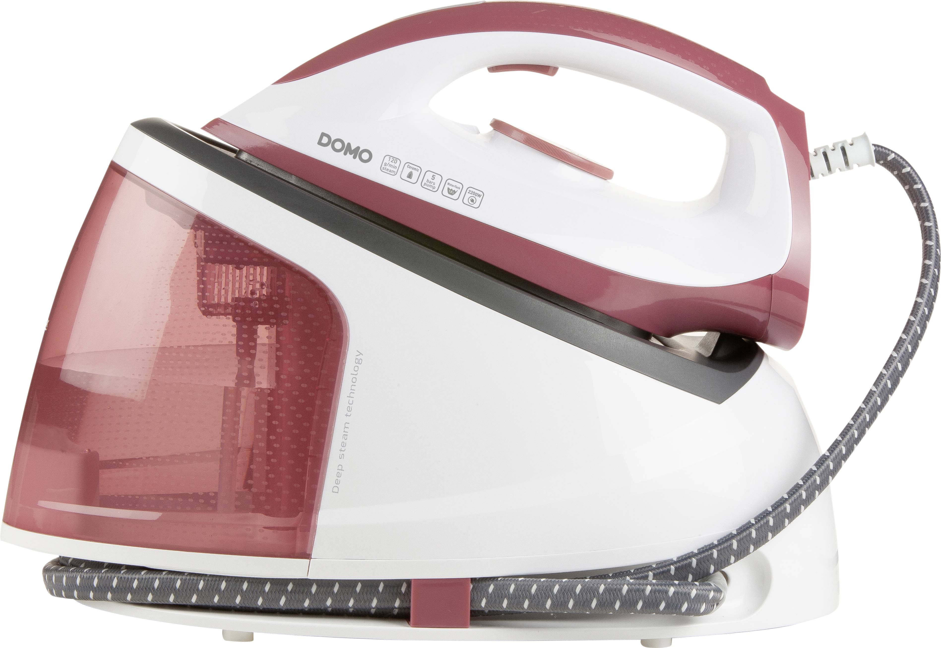 DOMO DO7114S Dampfbügelstation 2200W Pink, Weiß