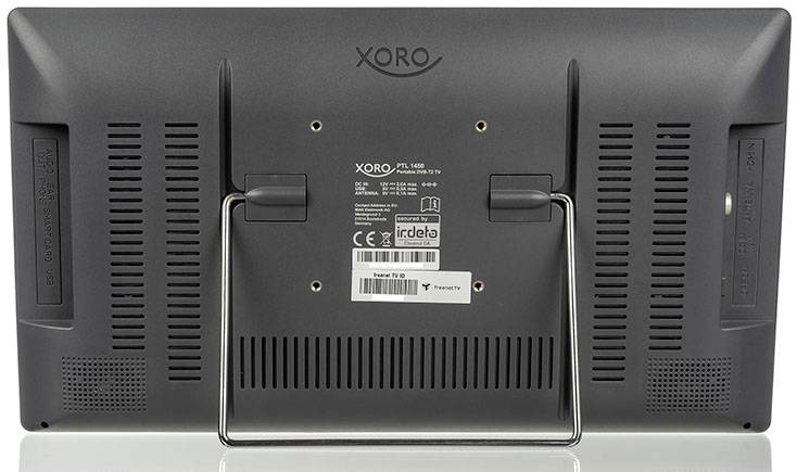 Xoro PTL 1450 Tragbarer TV 35.5 cm 14 Zoll EEK: E (A - G) Akkubetrieb, inkl. 12 V Kfz-Anschlusskabel Grau