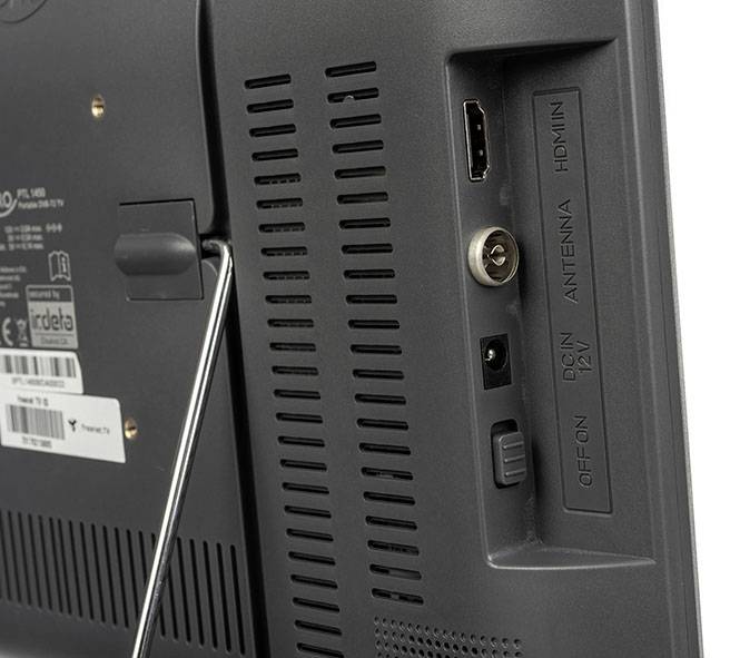 Xoro PTL 1450 Tragbarer TV 35.5 cm 14 Zoll EEK: E (A - G) Akkubetrieb, inkl. 12 V Kfz-Anschlusskabel Grau