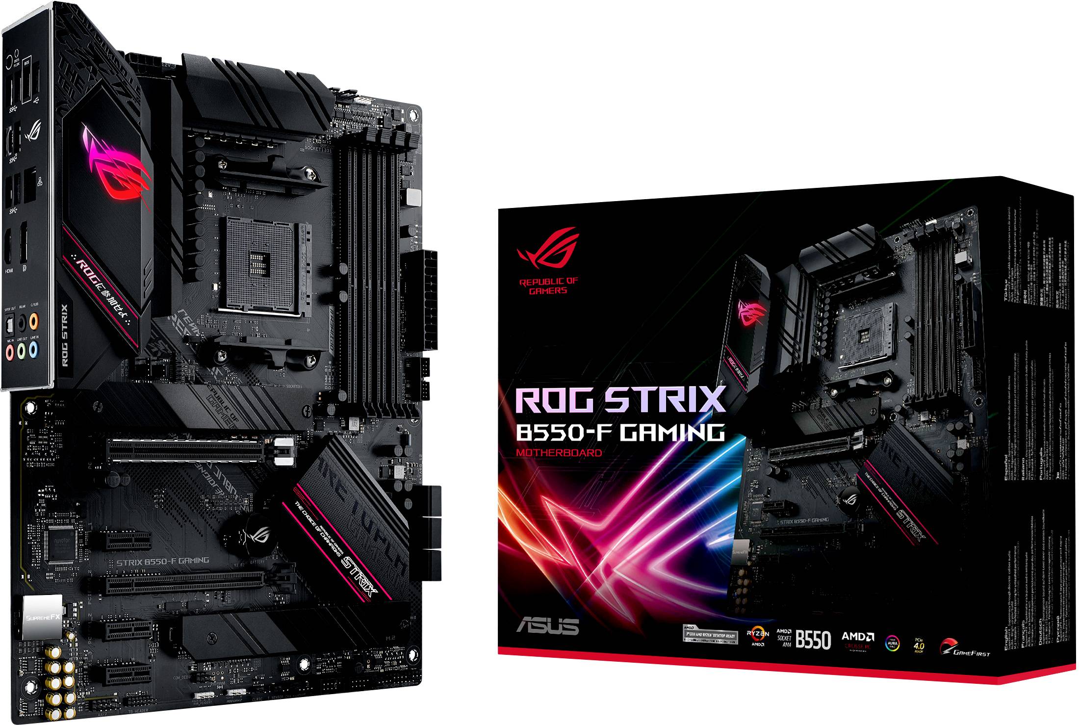 Asus ROG STRIX B550-F GAMING Mainboard Sockel (PC) AMD AM4 Formfaktor (Details) ATX Mainboard-Chips