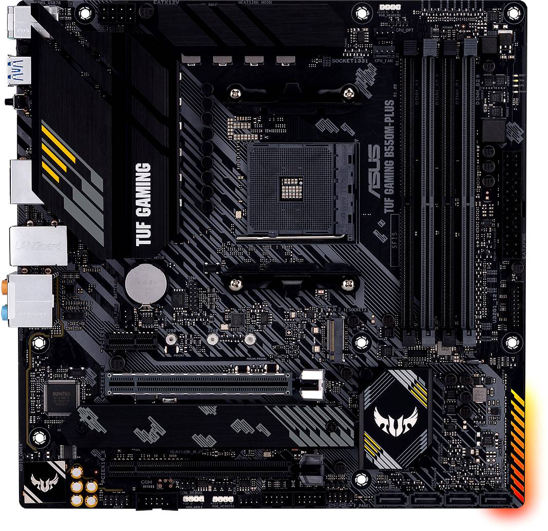 Asus TUF GAMING B550M-PLUS Mainboard Sockel (PC) AMD® AM4 Formfaktor (Details) Micro-ATX Mainboard-Chipsatz AMD® B550