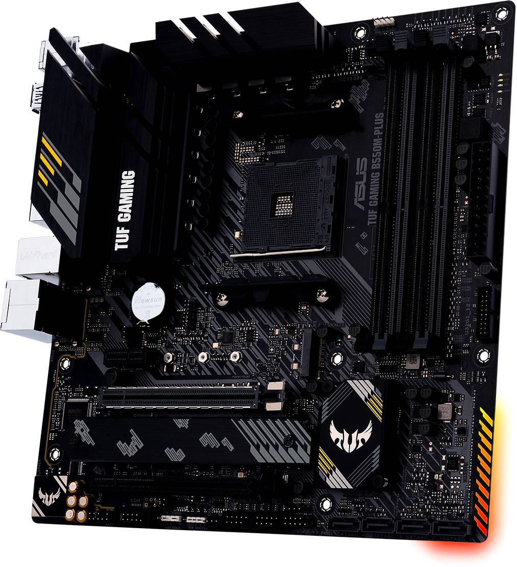 Asus TUF GAMING B550M-PLUS Mainboard Sockel (PC) AMD® AM4 Formfaktor (Details) Micro-ATX Mainboard-Chipsatz AMD® B550