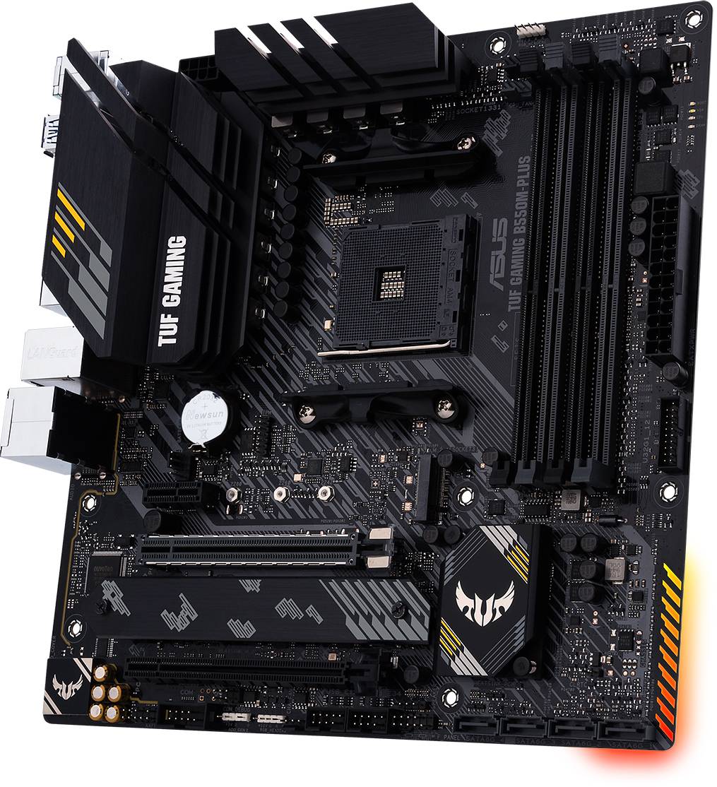 Asus TUF GAMING B550M-PLUS Mainboard Sockel (PC) AMD® AM4 Formfaktor (Details) Micro-ATX Mainboard-Chipsatz AMD® B550