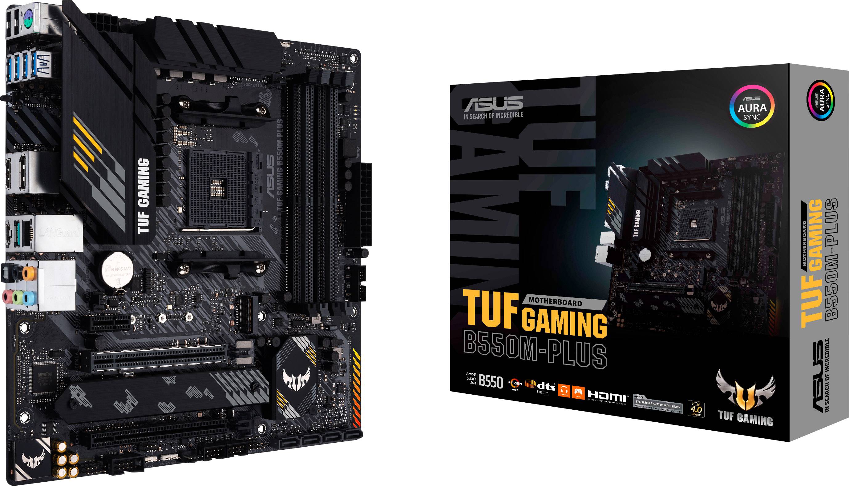 Asus TUF GAMING B550M-PLUS Mainboard Sockel (PC) AMD® AM4 Formfaktor (Details) Micro-ATX Mainboard-Chipsatz AMD® B550