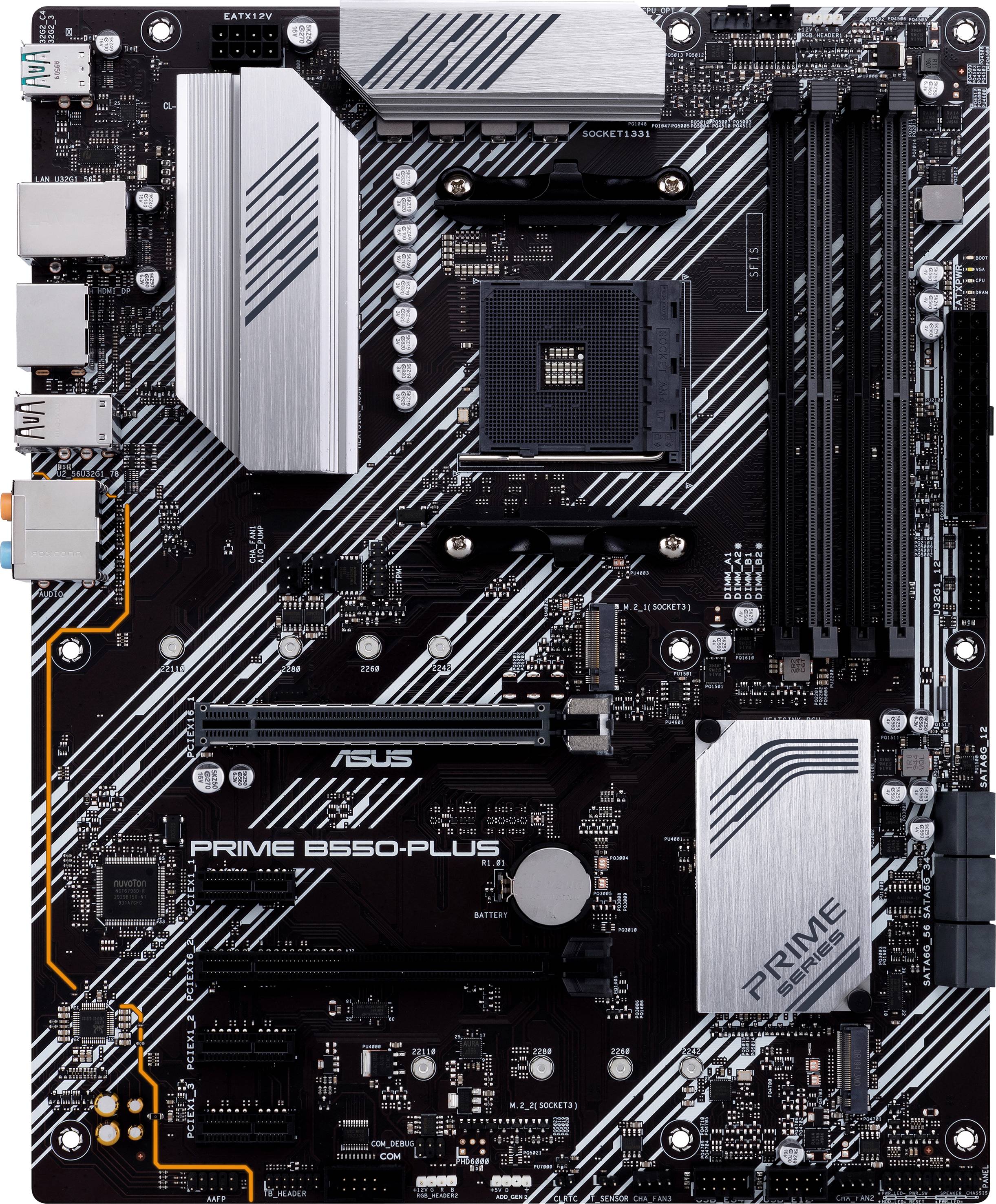 Asus PRIME B550-PLUS Mainboard Sockel (PC) AMD® AM4 Formfaktor (Details) ATX Mainboard-Chipsatz AMD® B550