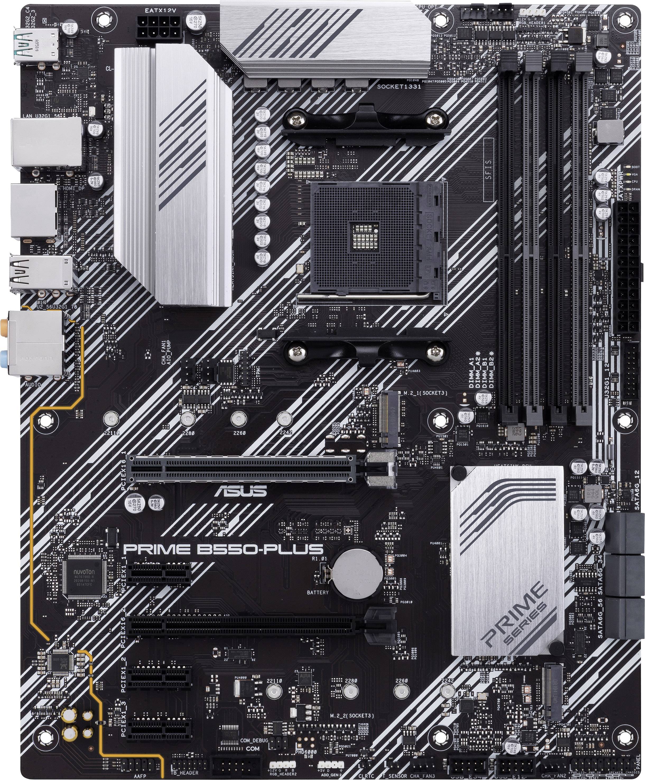 Asus PRIME B550-PLUS Mainboard Sockel (PC) AMD® AM4 Formfaktor (Details) ATX Mainboard-Chipsatz AMD® B550