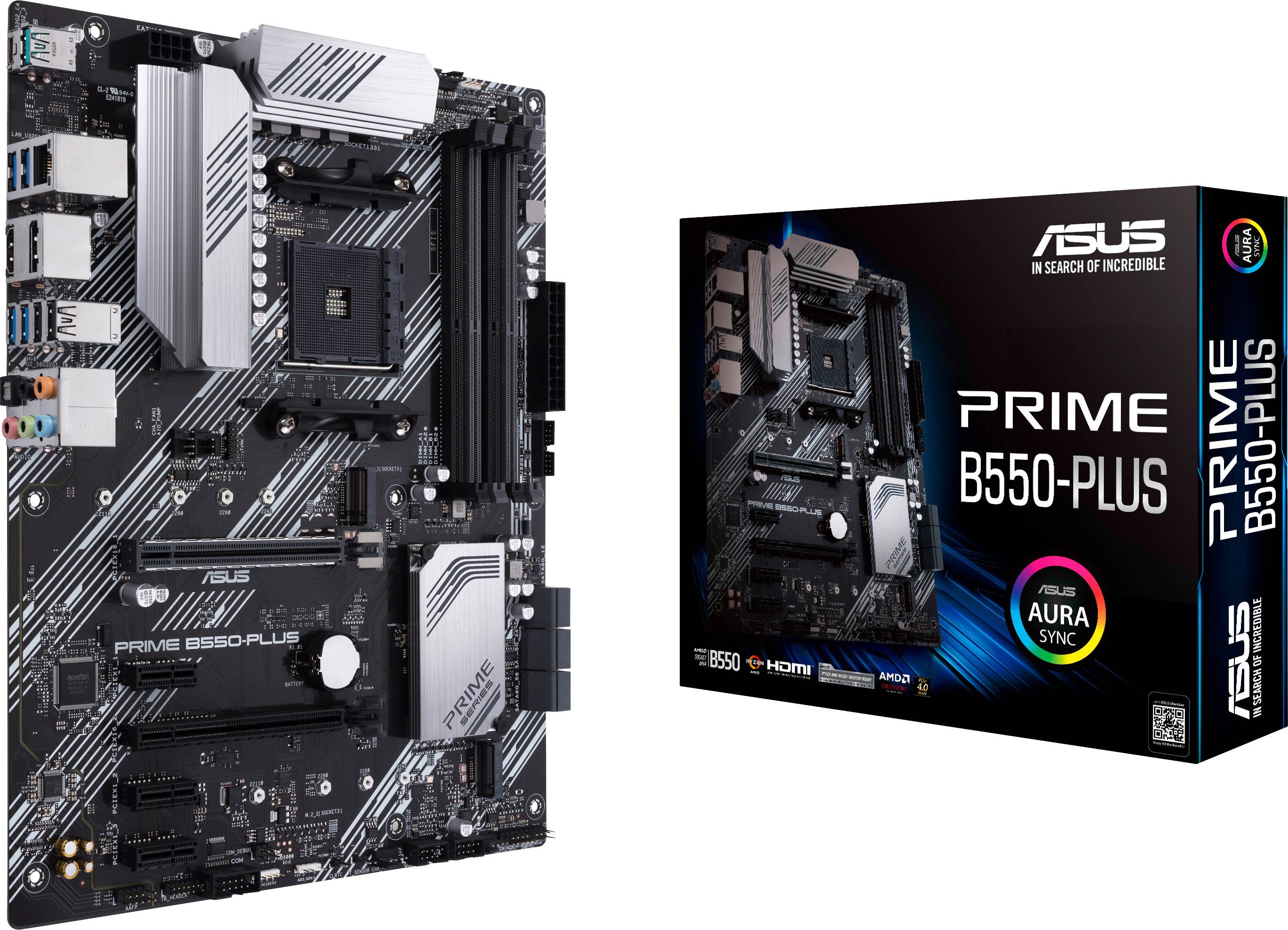 Asus PRIME B550-PLUS Mainboard Sockel (PC) AMD® AM4 Formfaktor (Details) ATX Mainboard-Chipsatz AMD® B550