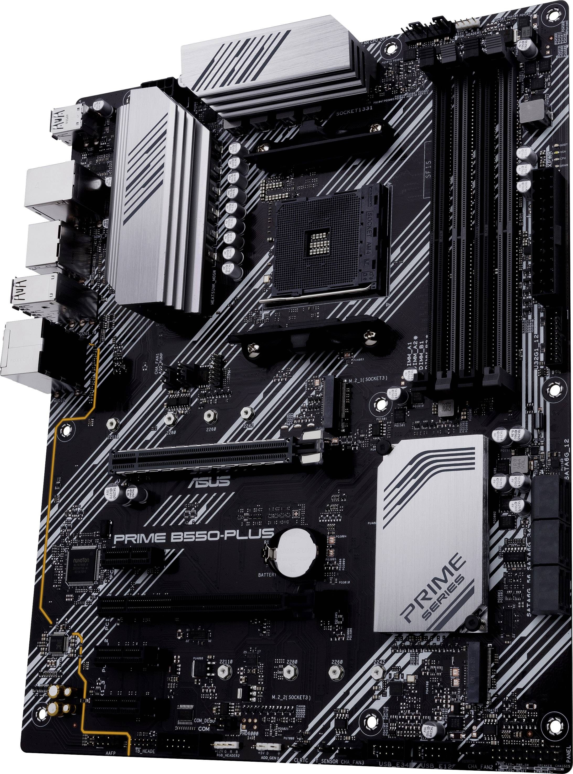 Asus PRIME B550-PLUS Mainboard Sockel (PC) AMD® AM4 Formfaktor (Details) ATX Mainboard-Chipsatz AMD® B550