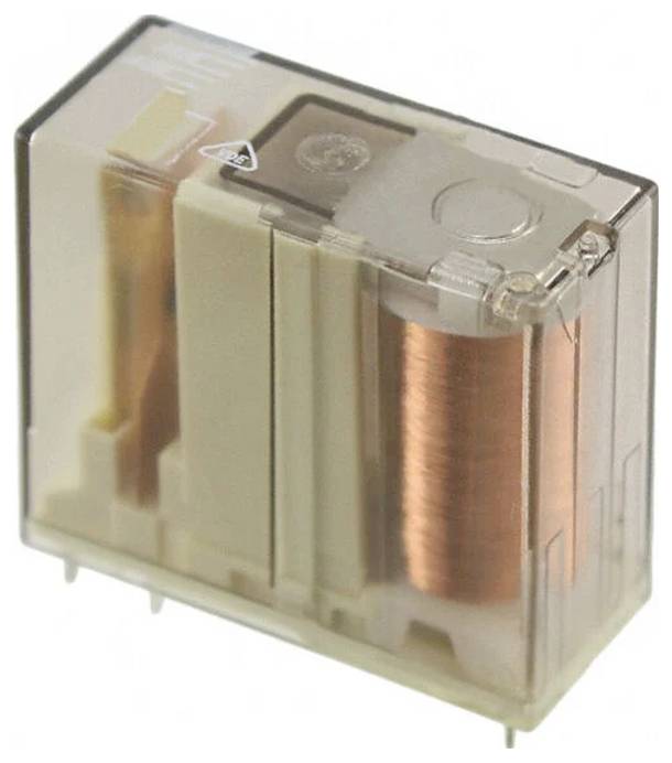 Ein transparentes Stromrelais, das seine innere Spule und Kontakte zeigt und zum Steuern von Schaltkreisen mit einem schwachen Steuersignal entwickelt wurde.