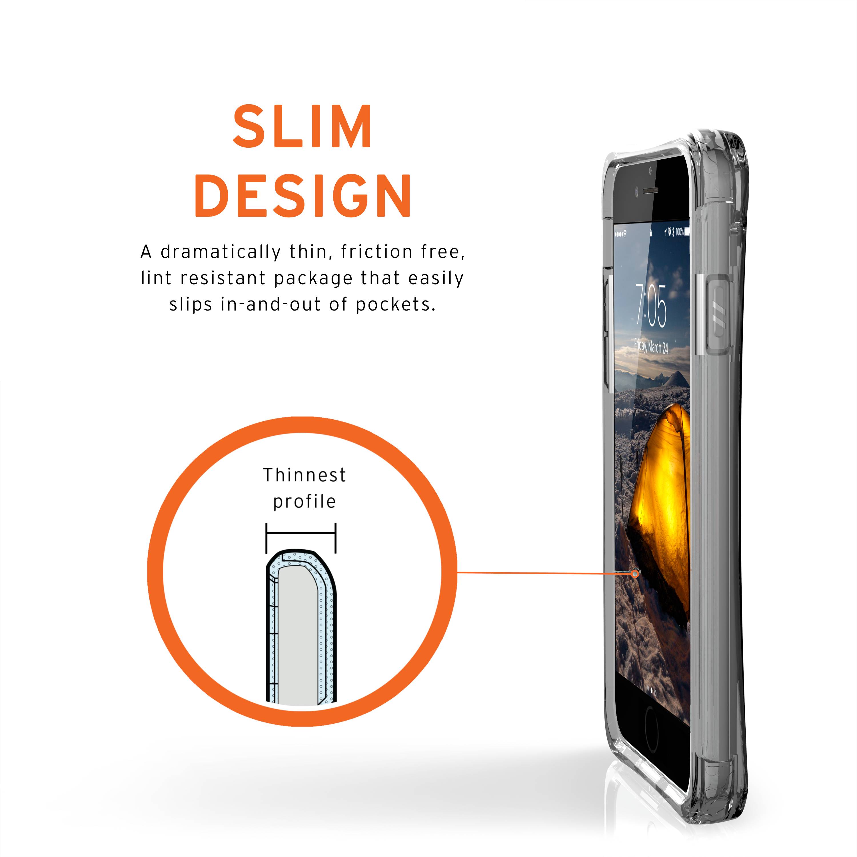 Urban Armor Gear Plyo Case Apple iPhone SE (2. Generation), iPhone 8, iPhone 7, iPhone 6S, iPhone 6, iPhone SE (3. Generation) Ice, Transparen