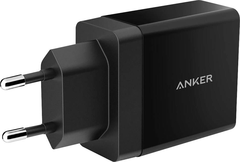 Anker PowerIQ 2port USB Ladegerät 24 W USB Schwarz Steckdose